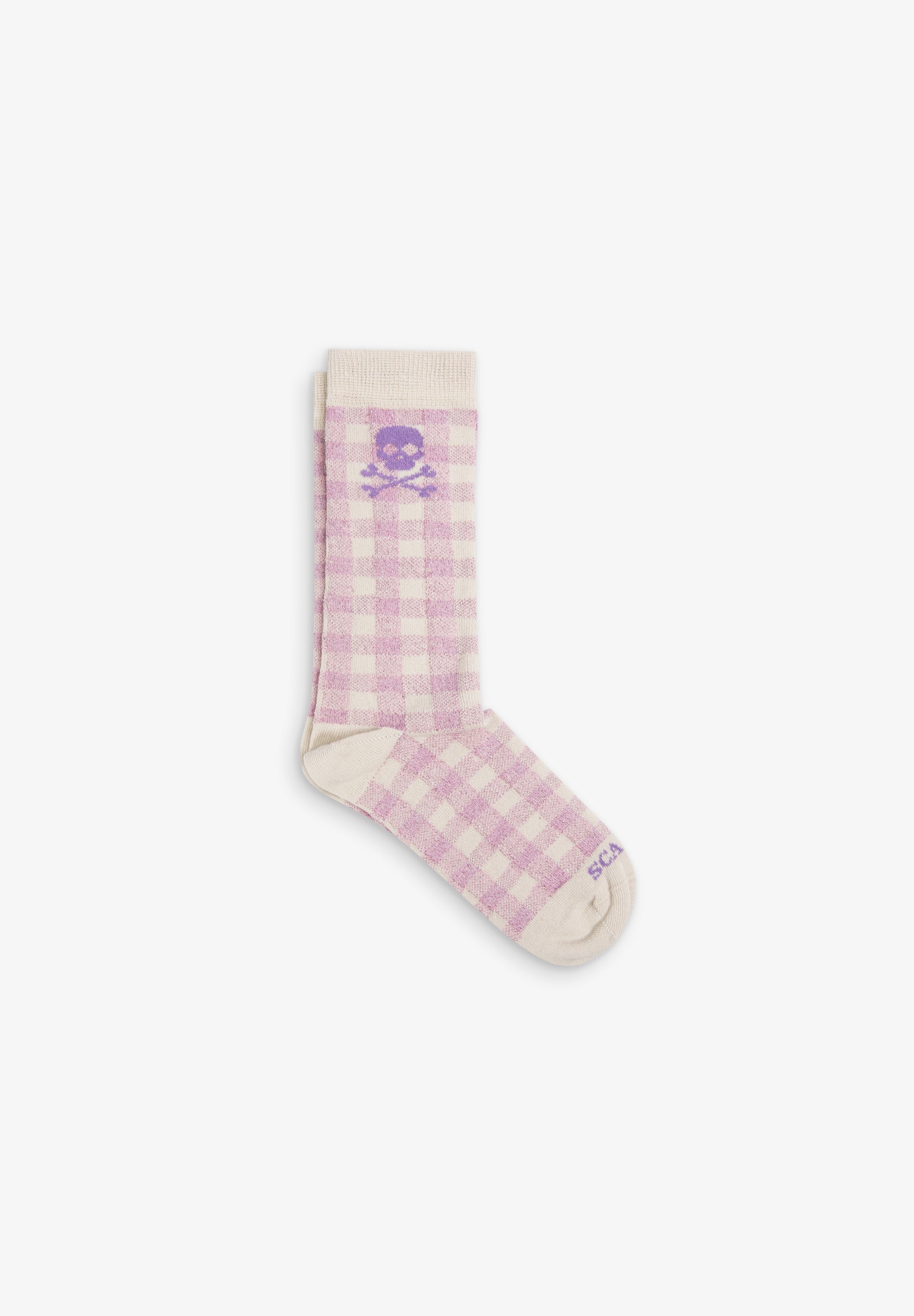 GINGHAM SOCKS WITH SKULL