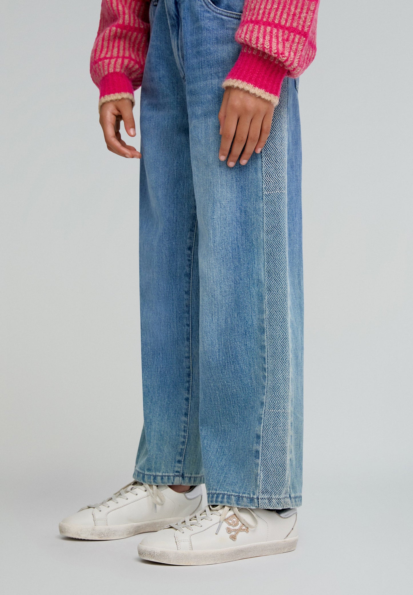 WIDE EMB LEG JEANS GIRLS