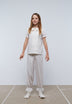 STRIPED PYJAMAS WITH EMBROIDERED COLLAR TRIM