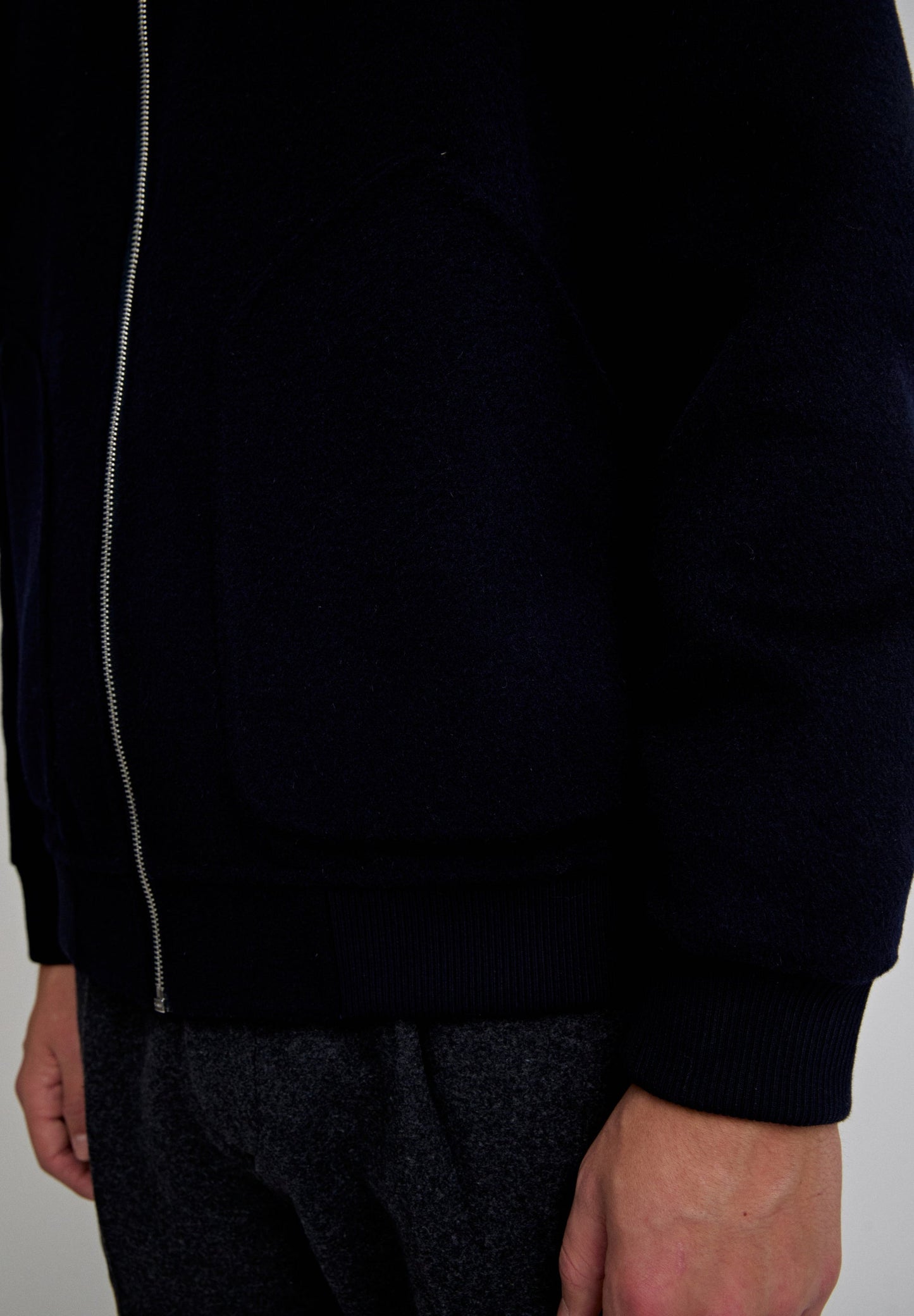 WOOL BOMBER JACKET WITH POCKETS