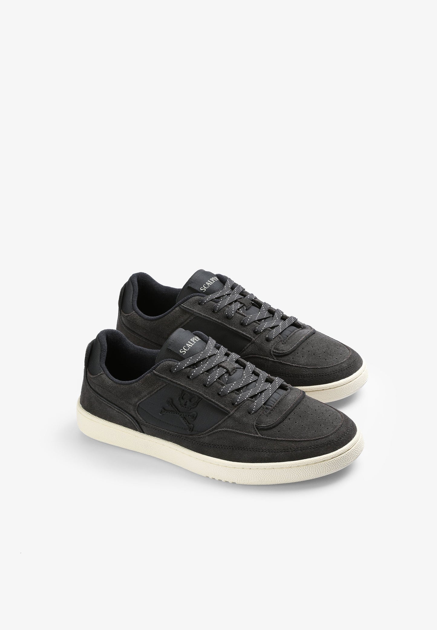 SPLIT SUEDE LOW-TOP SNEAKERS WITH SKULL