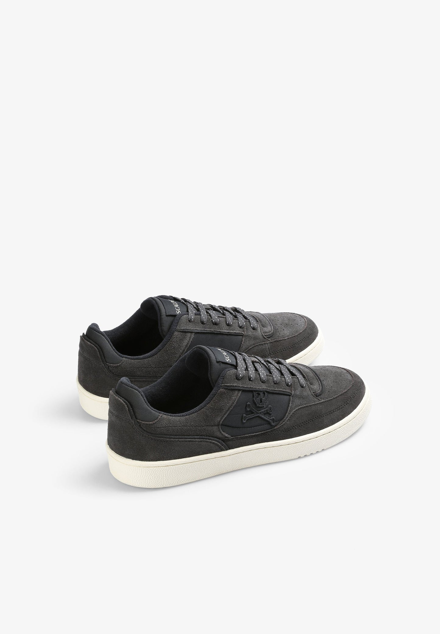 SPLIT SUEDE LOW-TOP SNEAKERS WITH SKULL