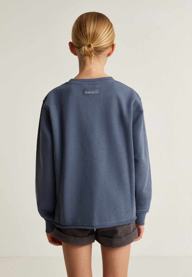 SWEATSHIRT WITH GLITTER PRINT ON THE FRONT