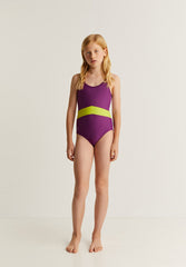 SWIMSUIT WITH CONTRAST DETAILS