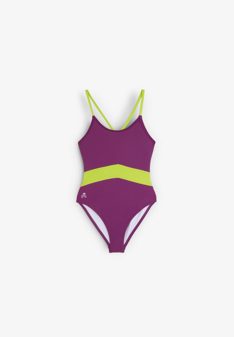 SWIMSUIT WITH CONTRAST DETAILS
