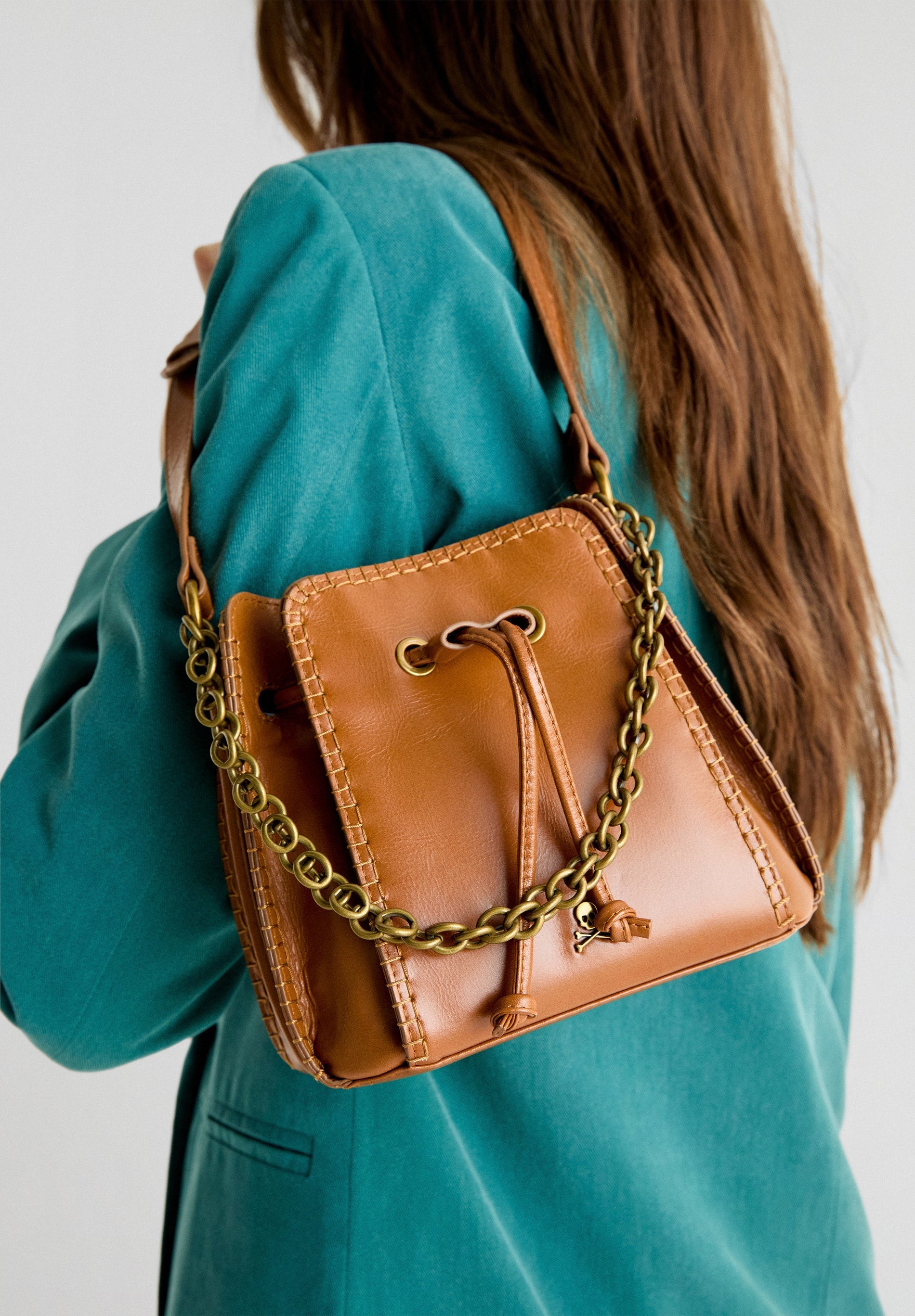 LEATHER BAG WITH TRIM DETAIL