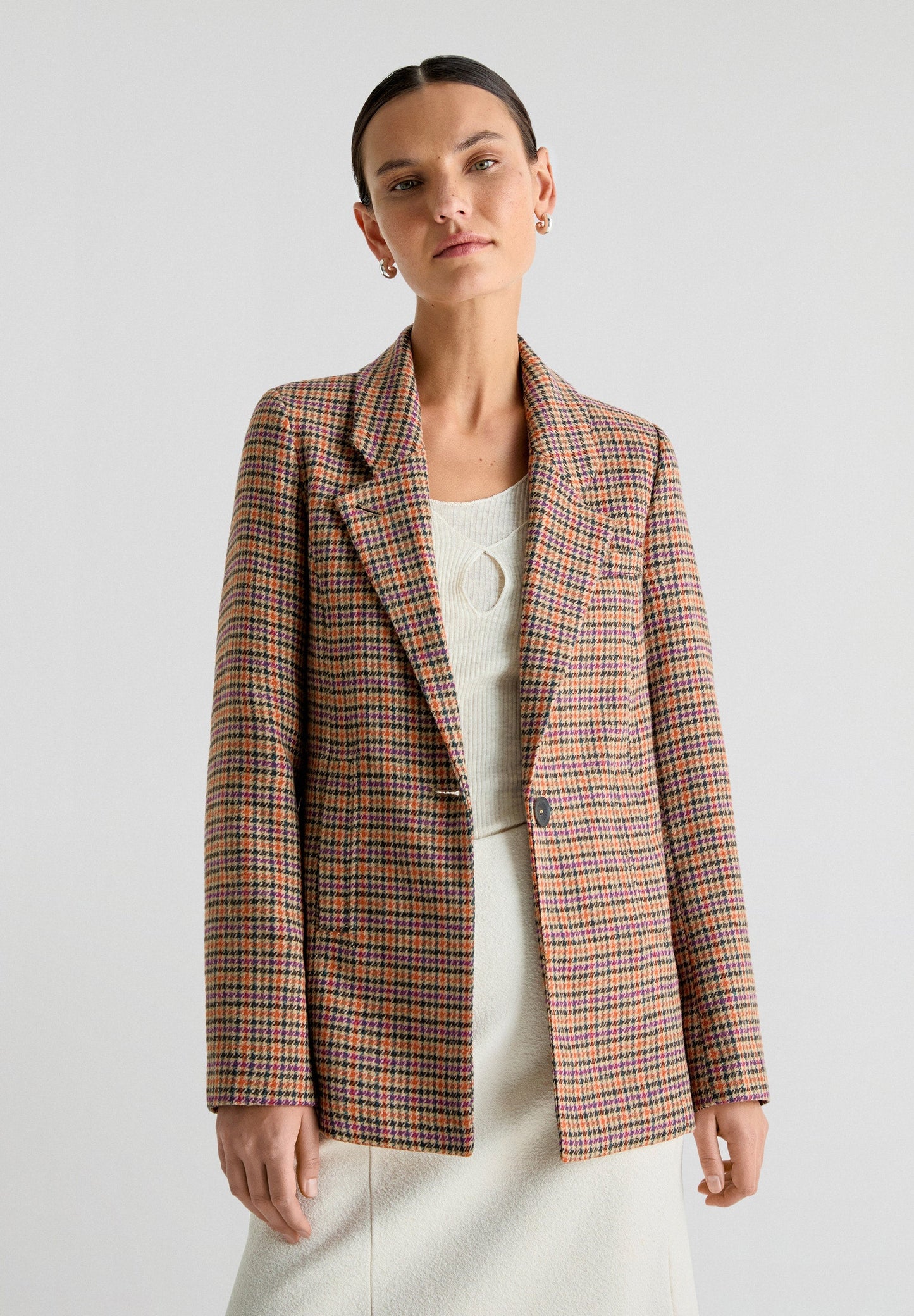 CHECK WOOL BLAZER