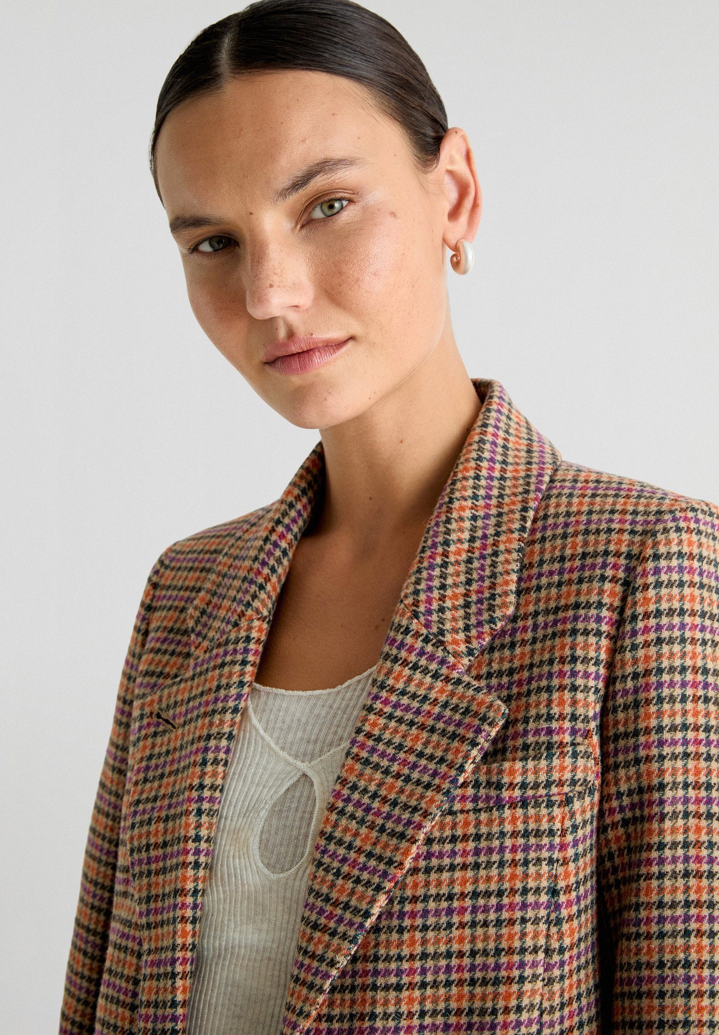 CHECK WOOL BLAZER