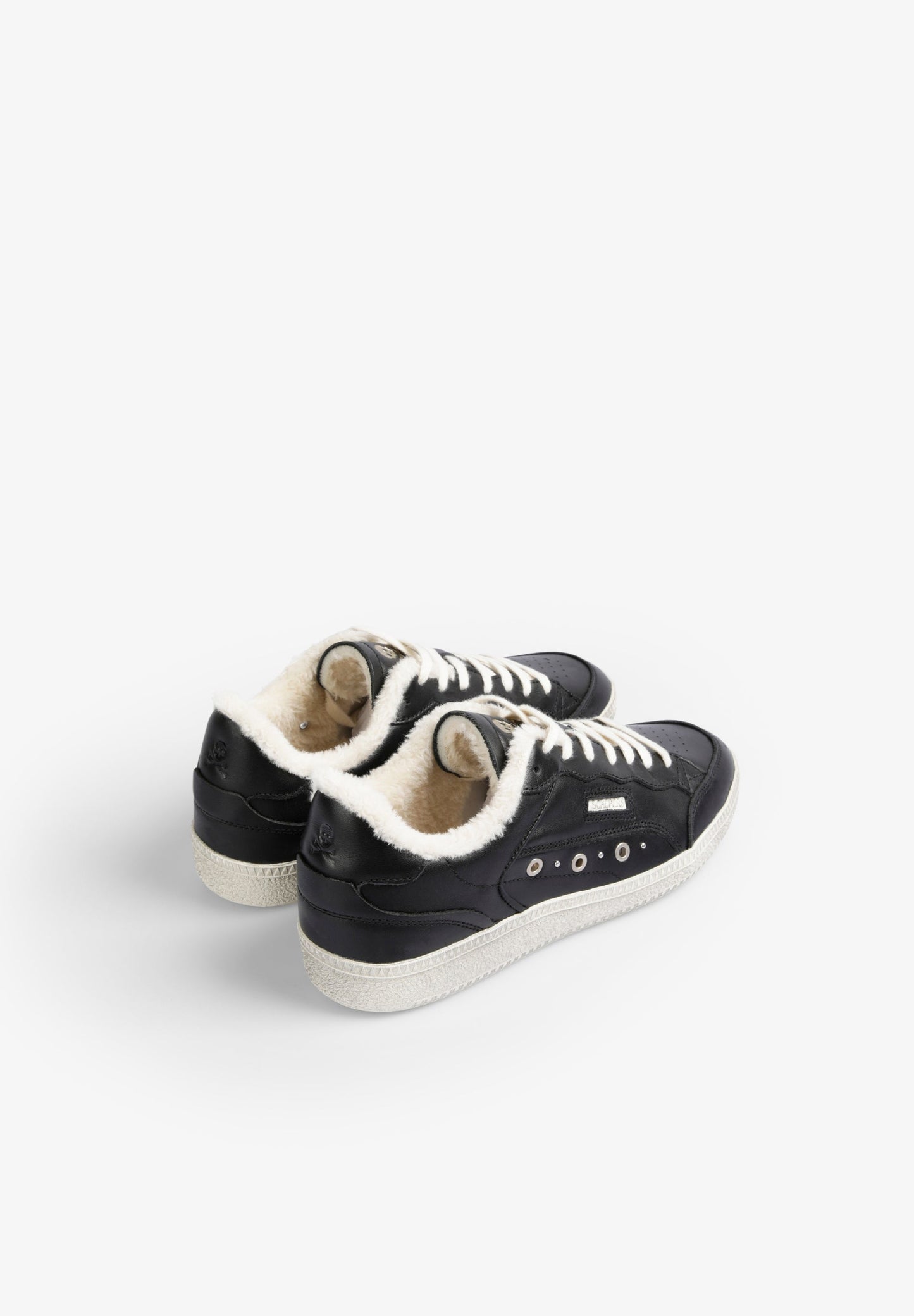 SHEARLING-LINED LEATHER SNEAKERS