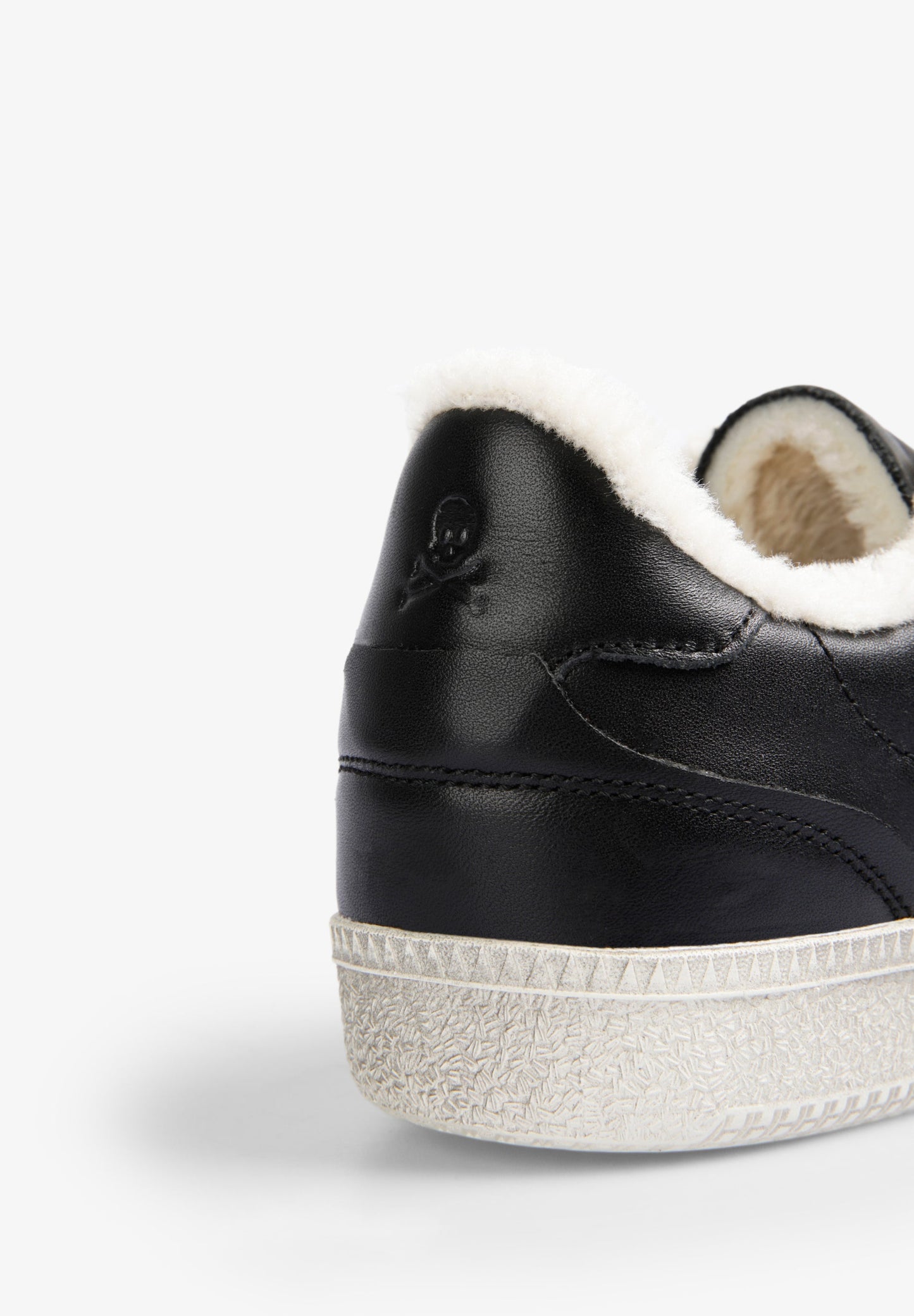 SHEARLING-LINED LEATHER SNEAKERS