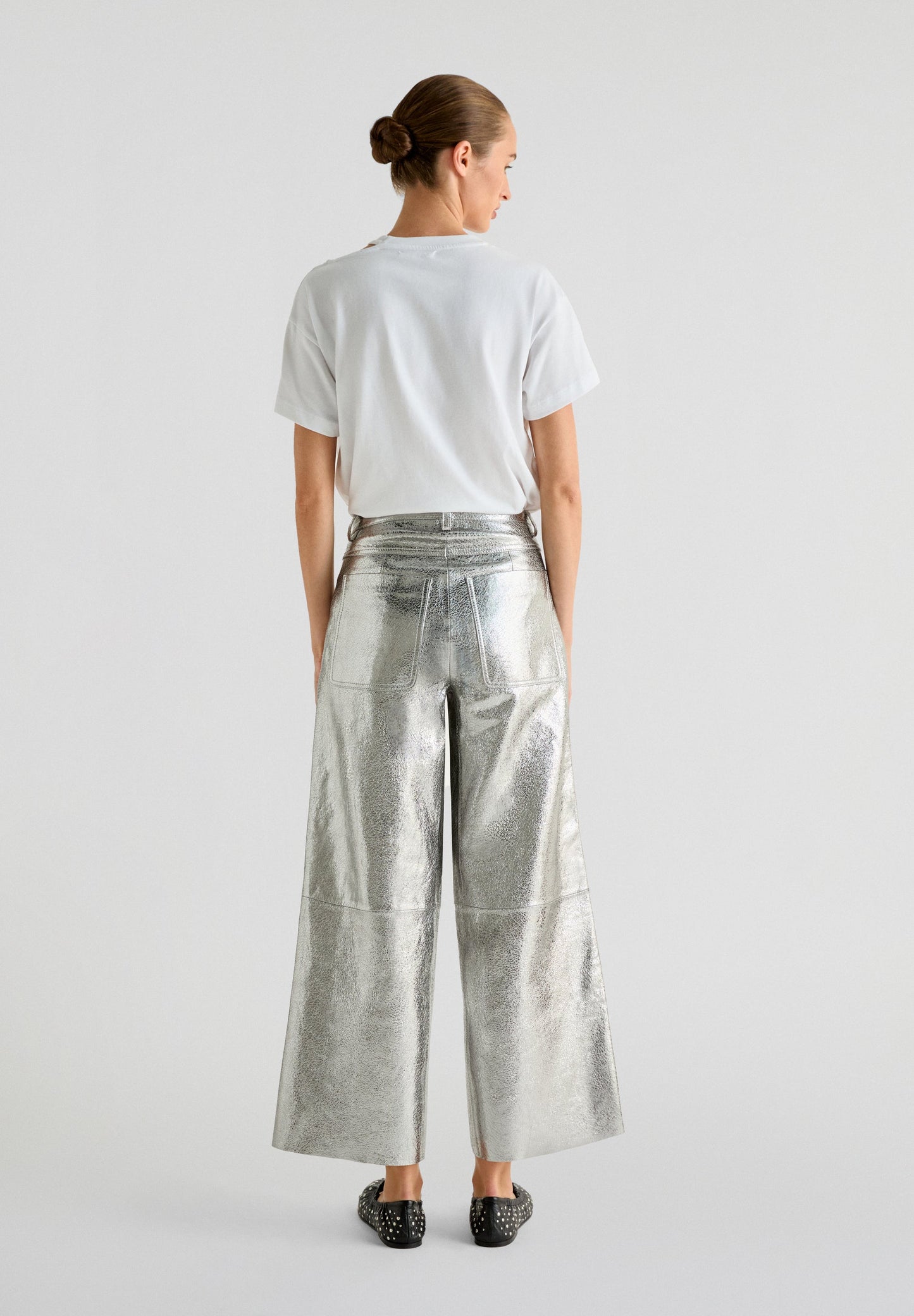 SCALPERS X LOVE STORIES METALLIC LEATHER TROUSERS