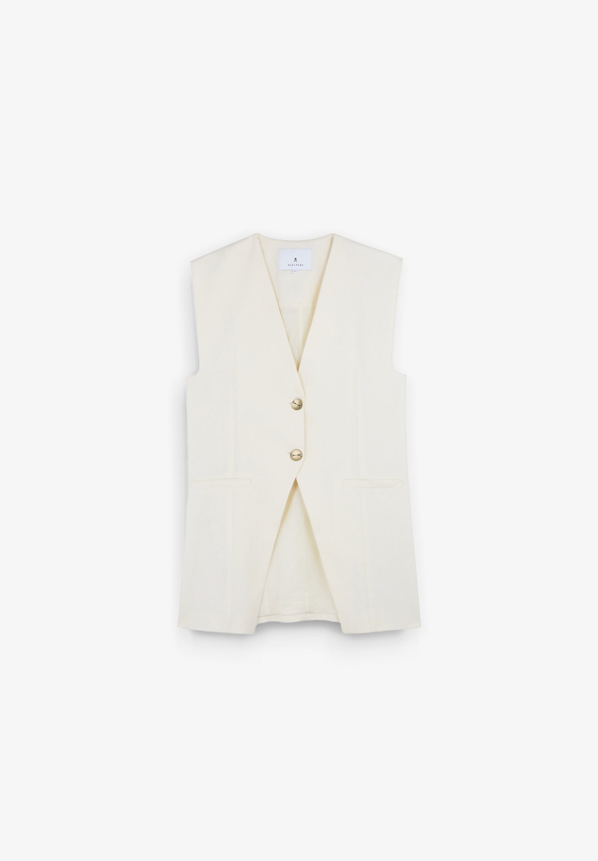 BUTTONED LINEN VEST