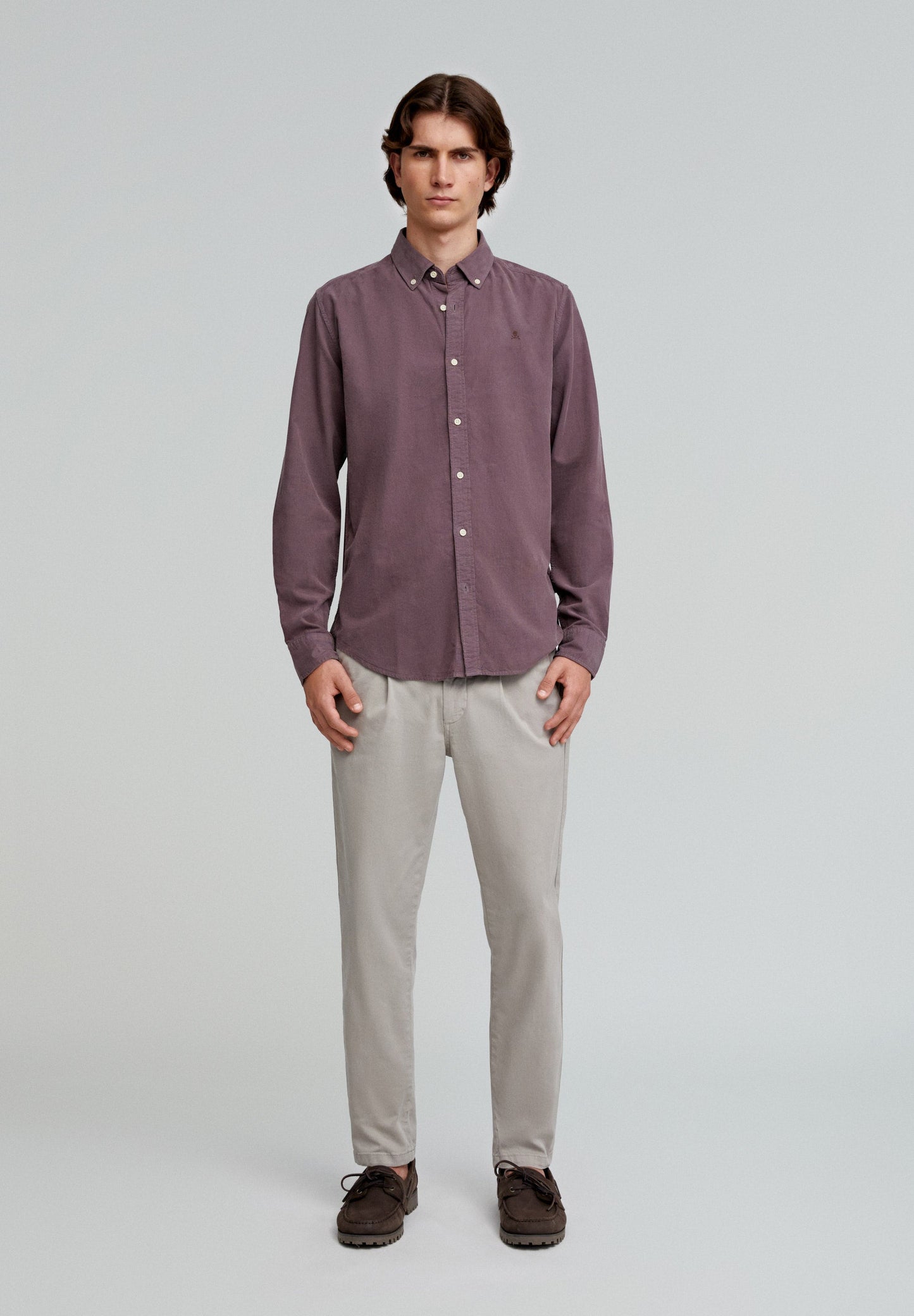 CORDUROY SHIRT WITH BUTTON-DOWN COLLAR