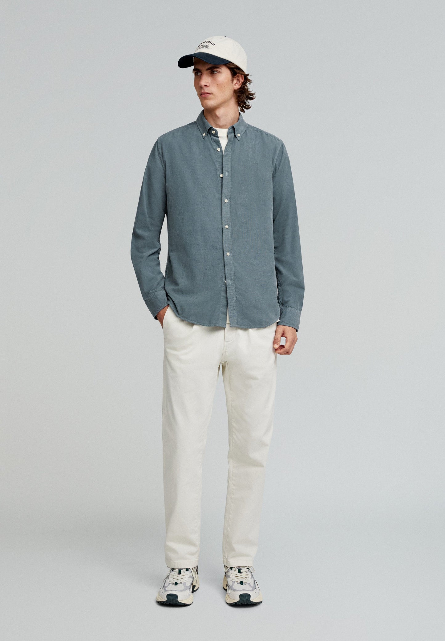 CORDUROY SHIRT WITH BUTTON-DOWN COLLAR