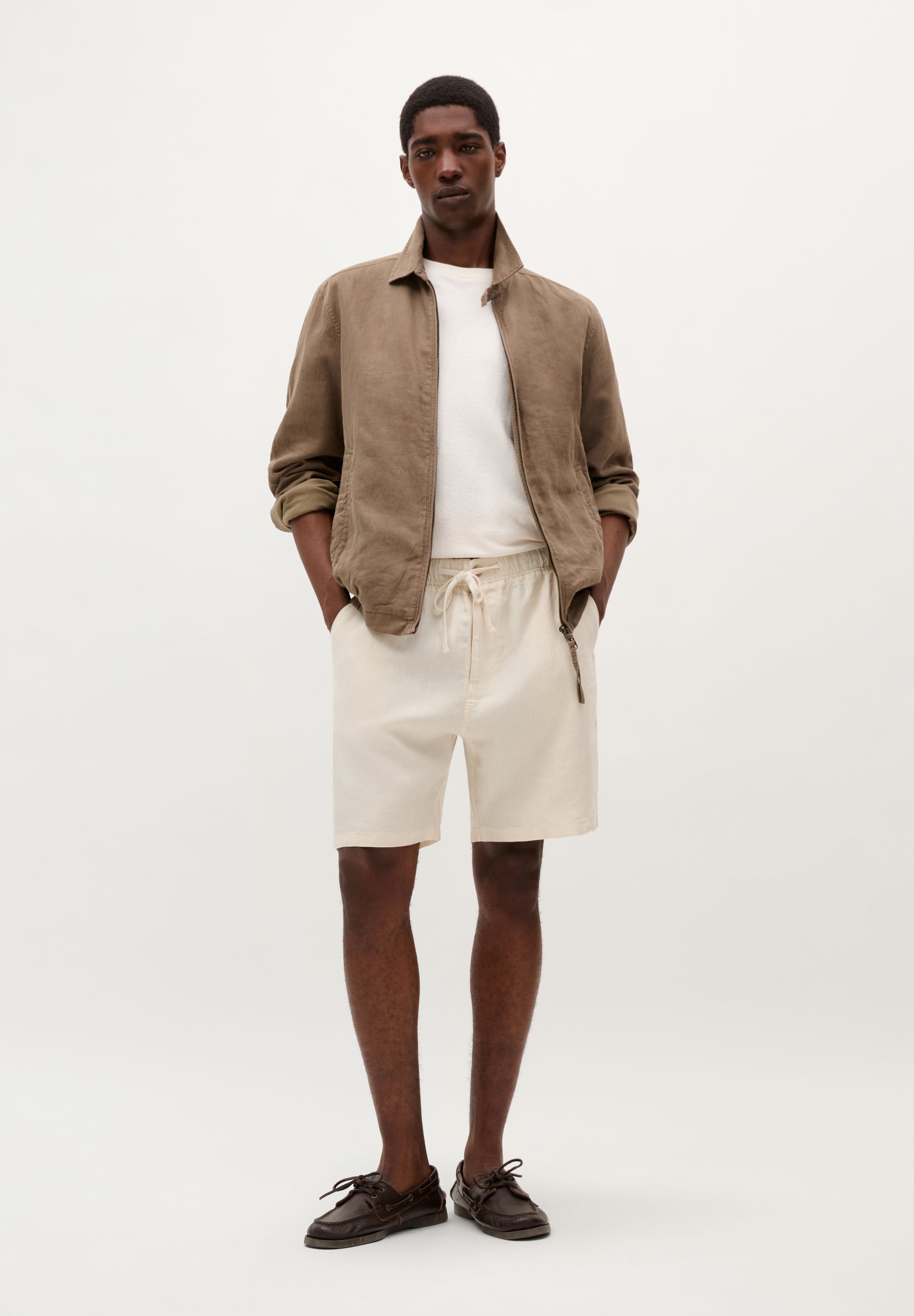 100% LINEN BERMUDA SHORTS