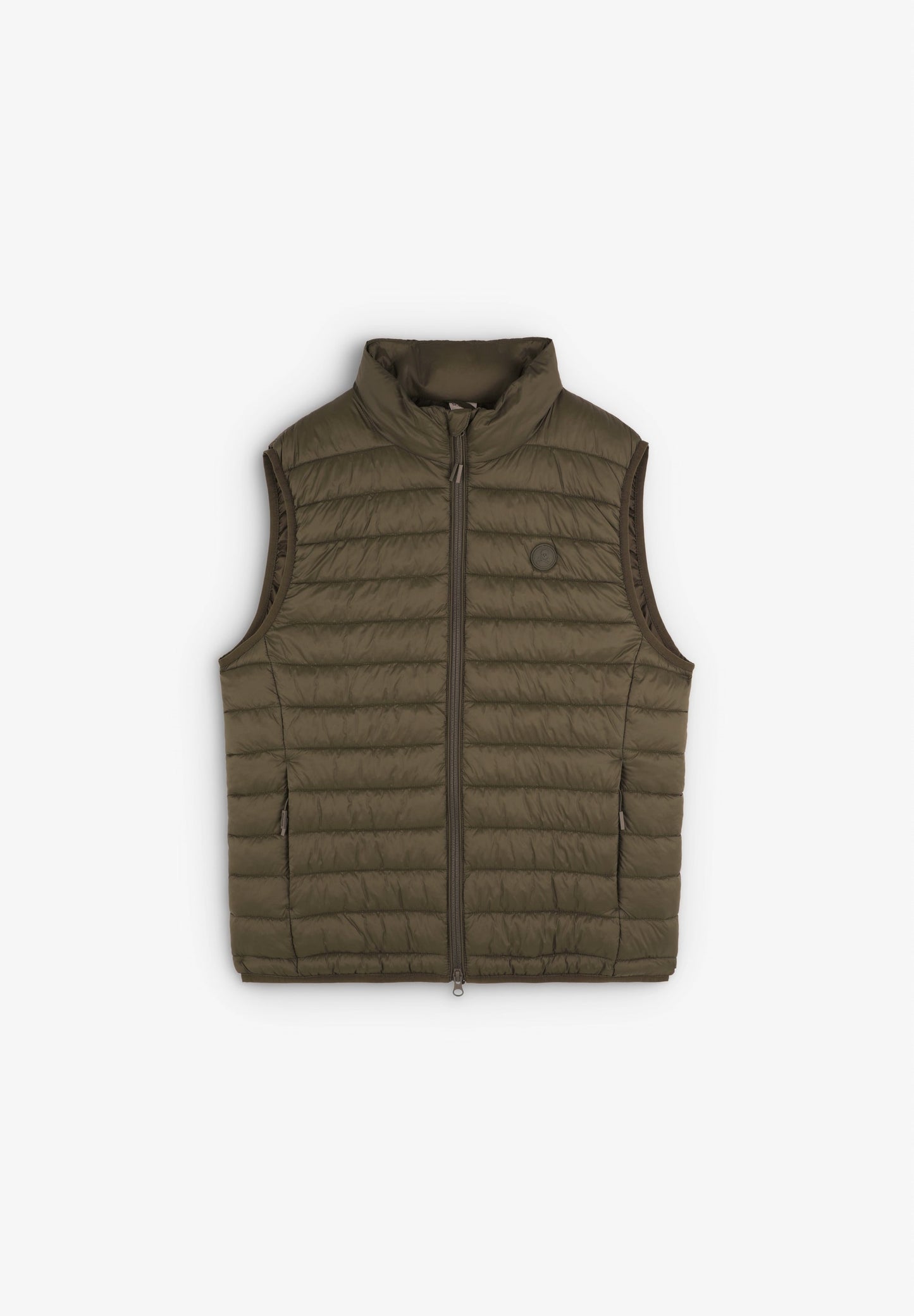 PUFFER GILET WITH SKULL PATCH