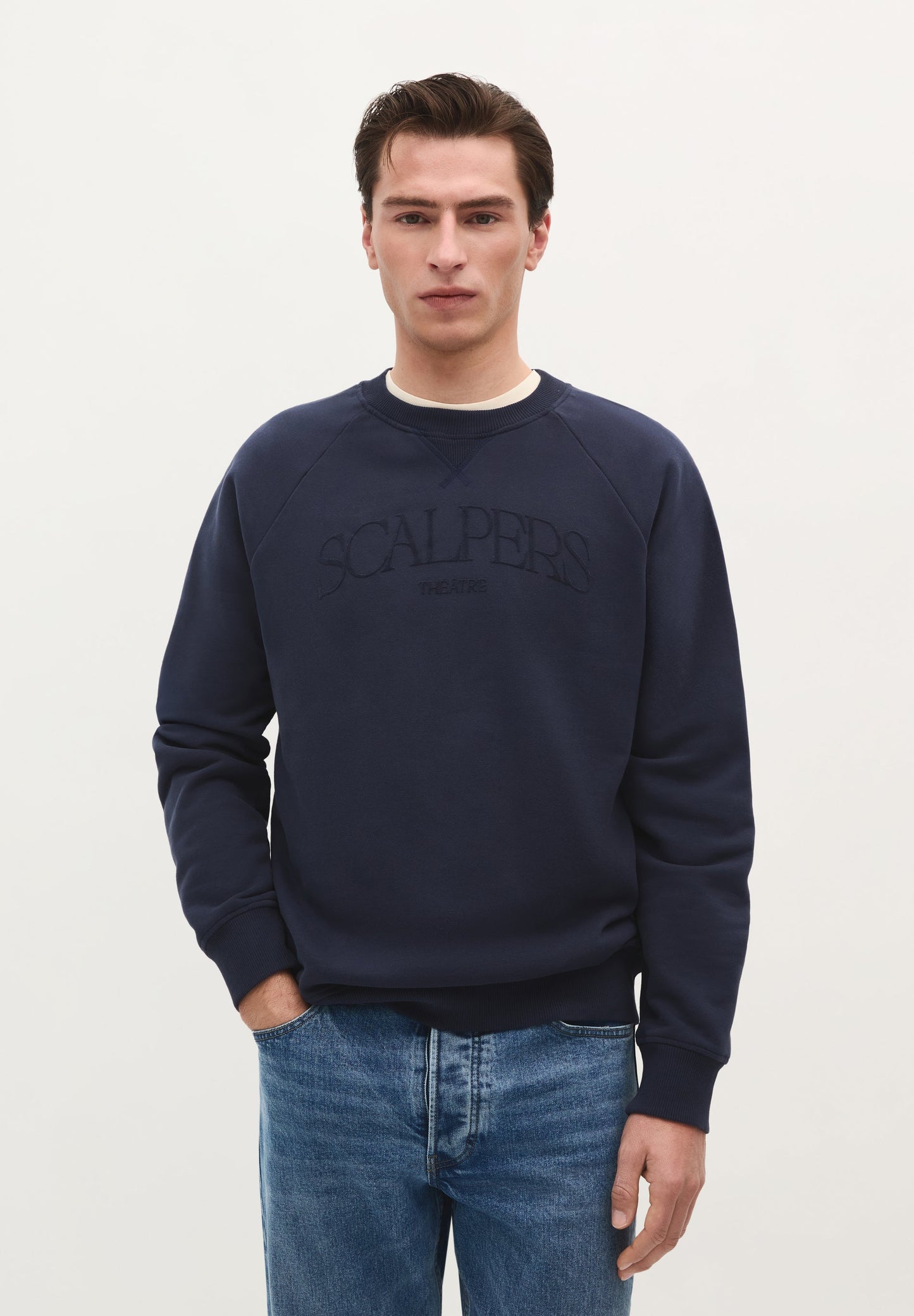 SWEATSHIRT WITH FLOCKED LOGO