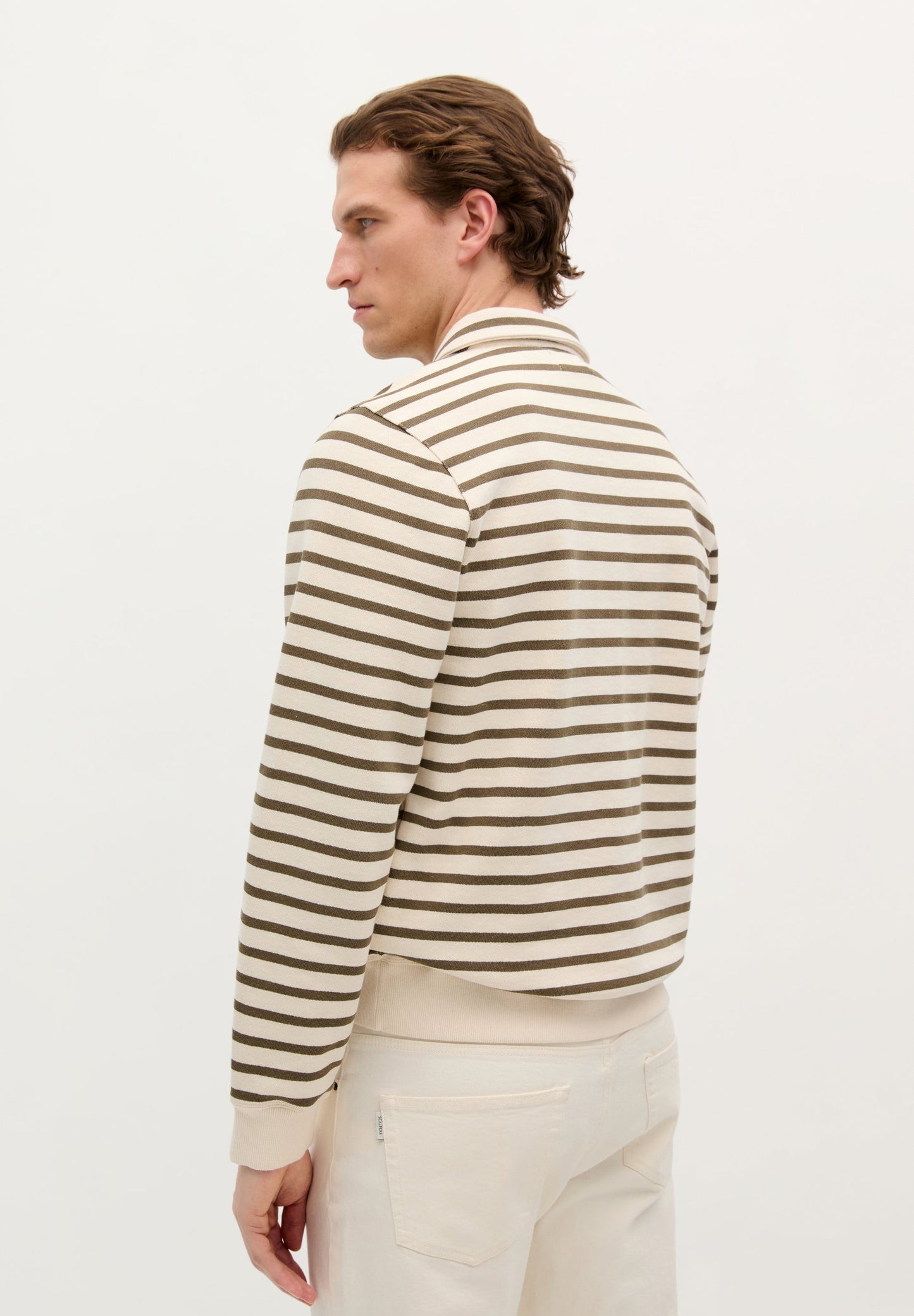 STRIPED SWEATSHIRT WITH ZIP