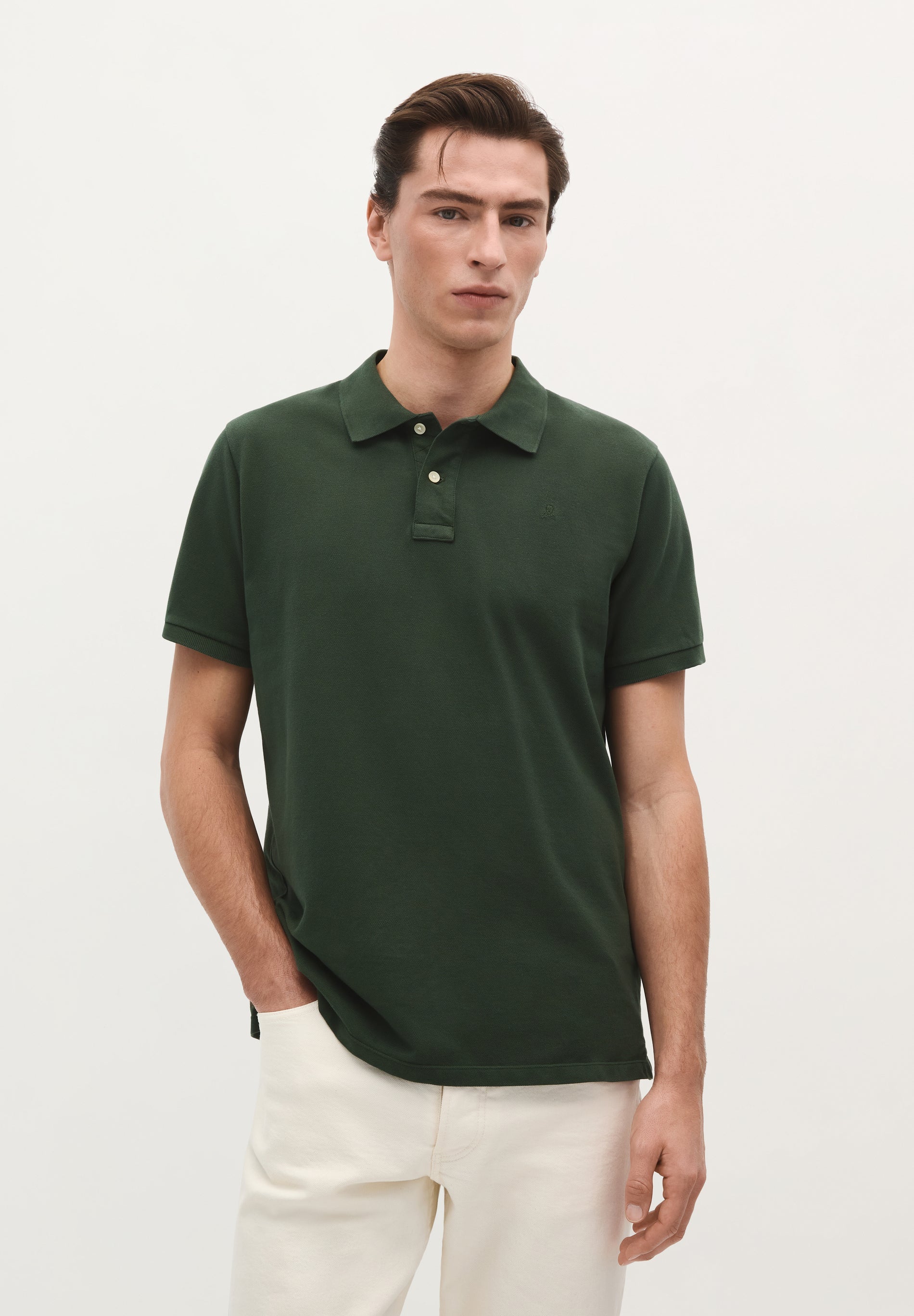 BASIC POLO SHIRT WITH SKULL DETAIL