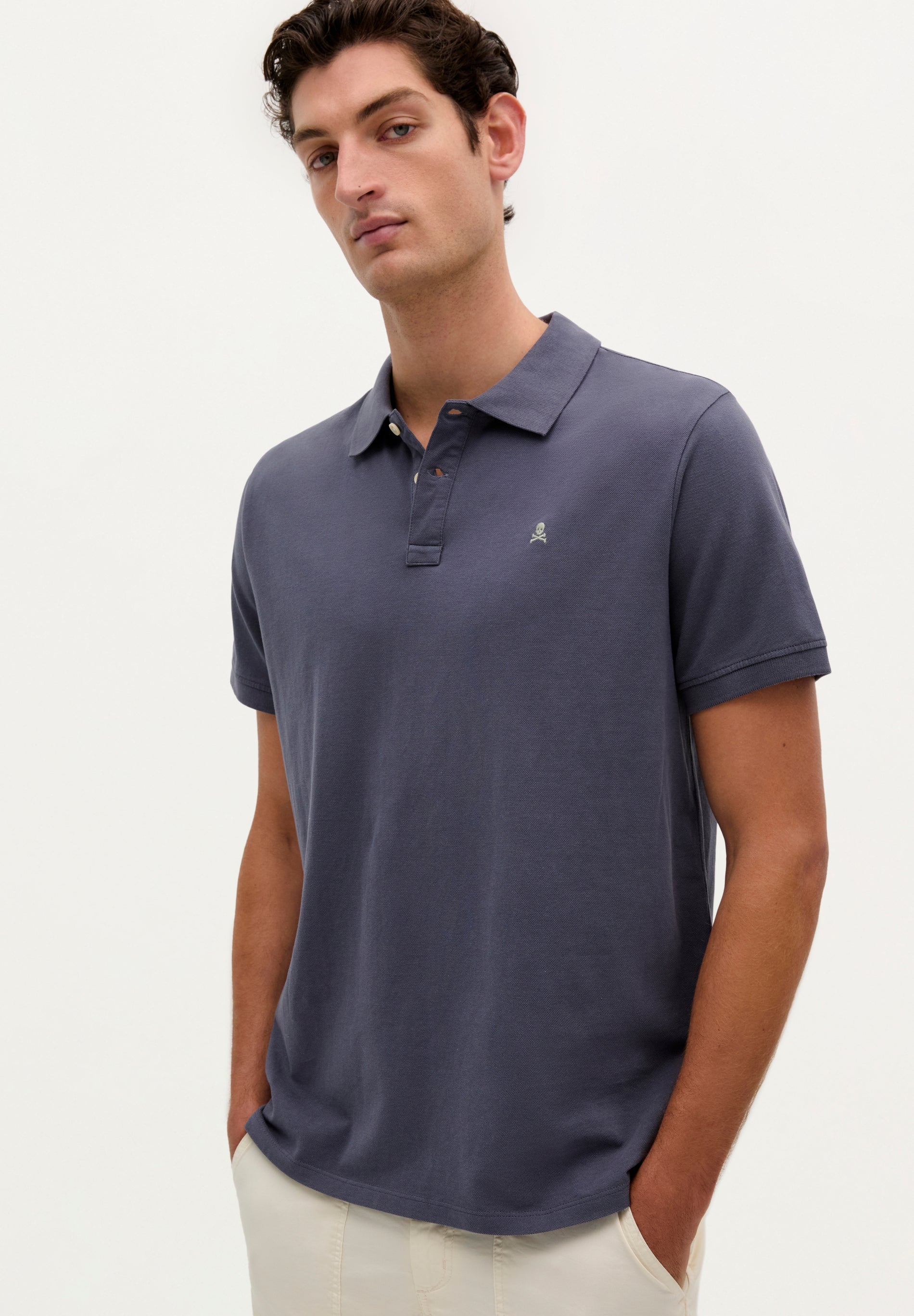 POLO SHIRT WITH CONTRAST SKULL