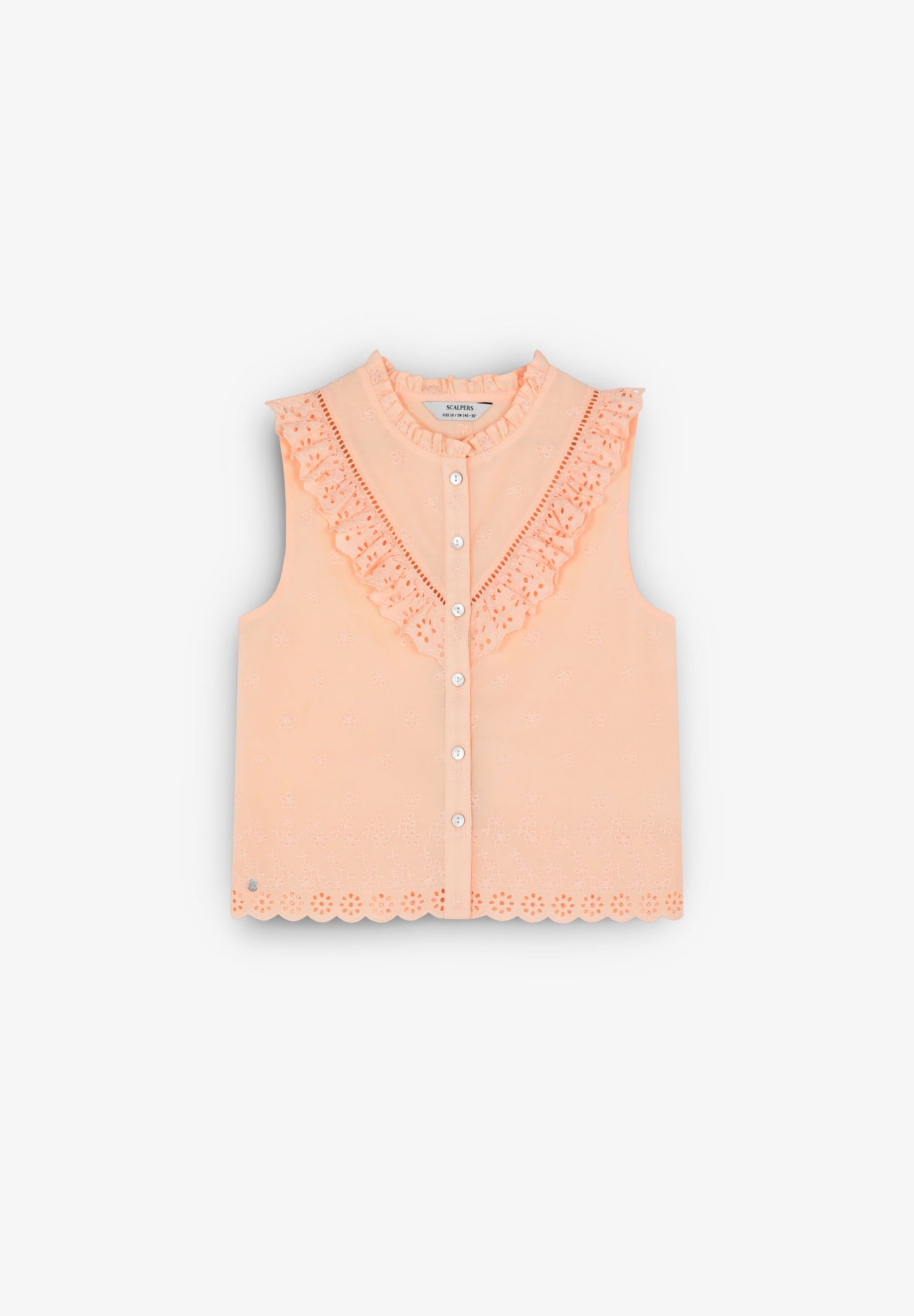 BLOUSE WITH EMBROIDERED RUFFLE DETAIL