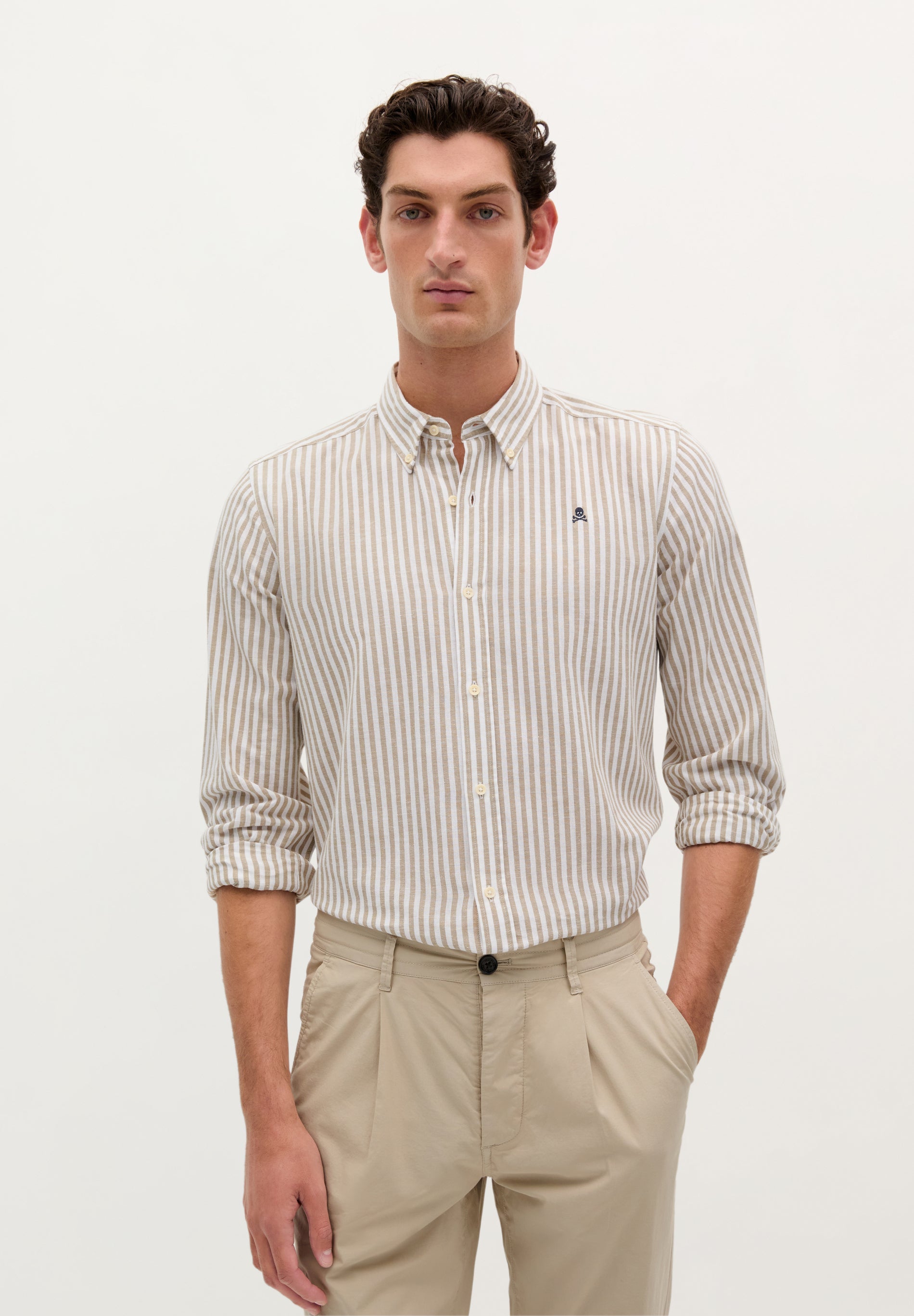 STRIPE SHIRT WITH BUTTON-DOWN COLLAR