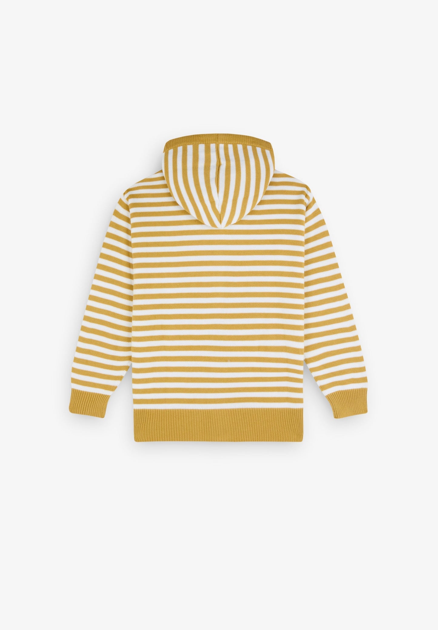 STRIPED KNIT HOODIE WITH ZIP