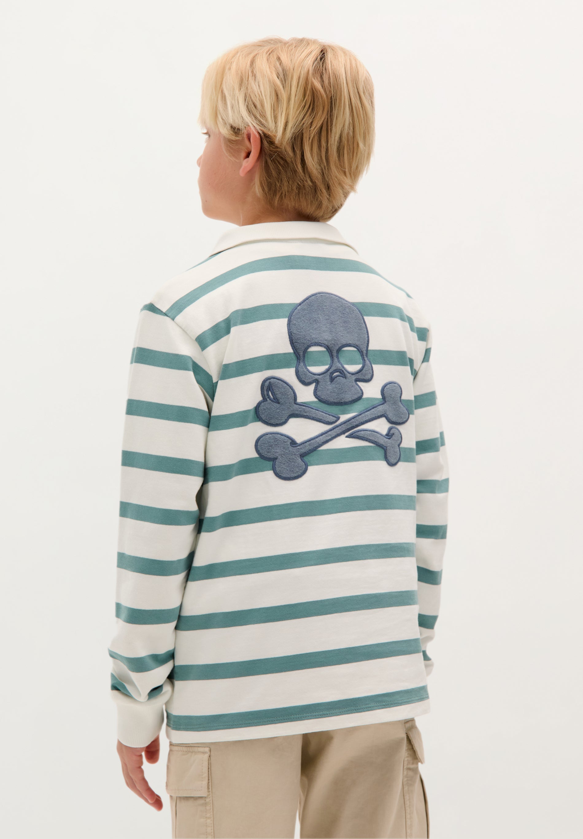 STRIPED PRINT SWEATSHIRT