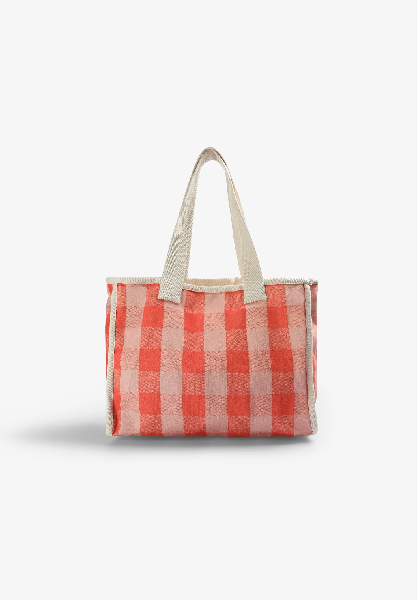 GINGHAM PRINT TOTE BAG