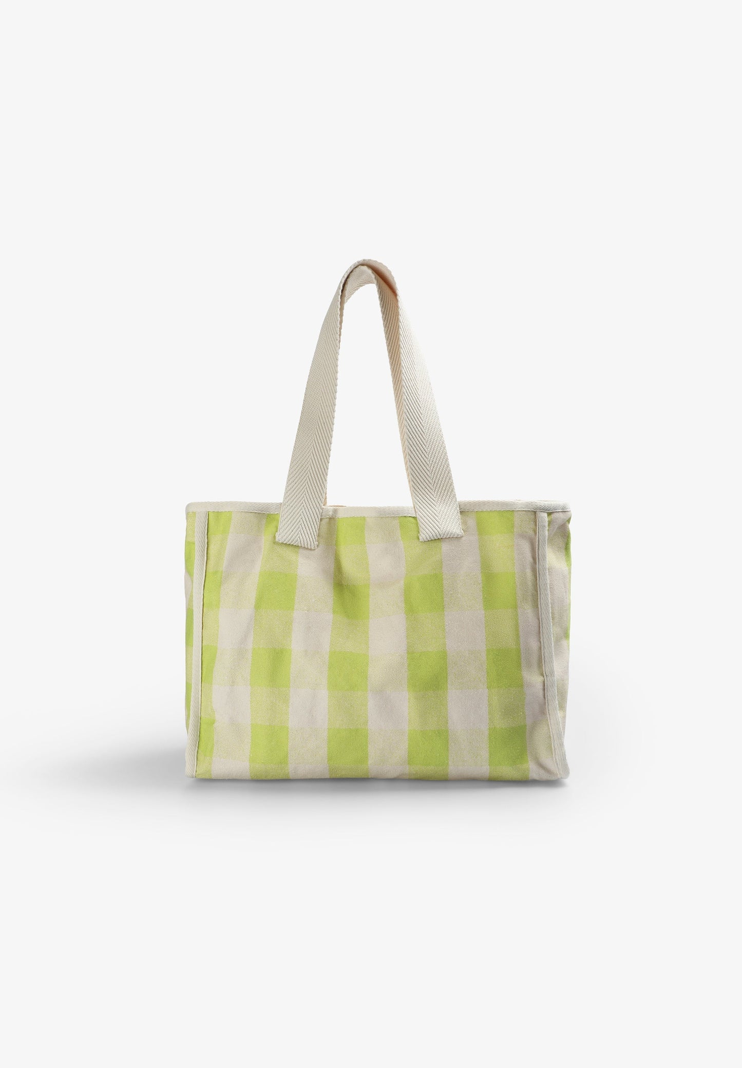 GINGHAM PRINT TOTE BAG