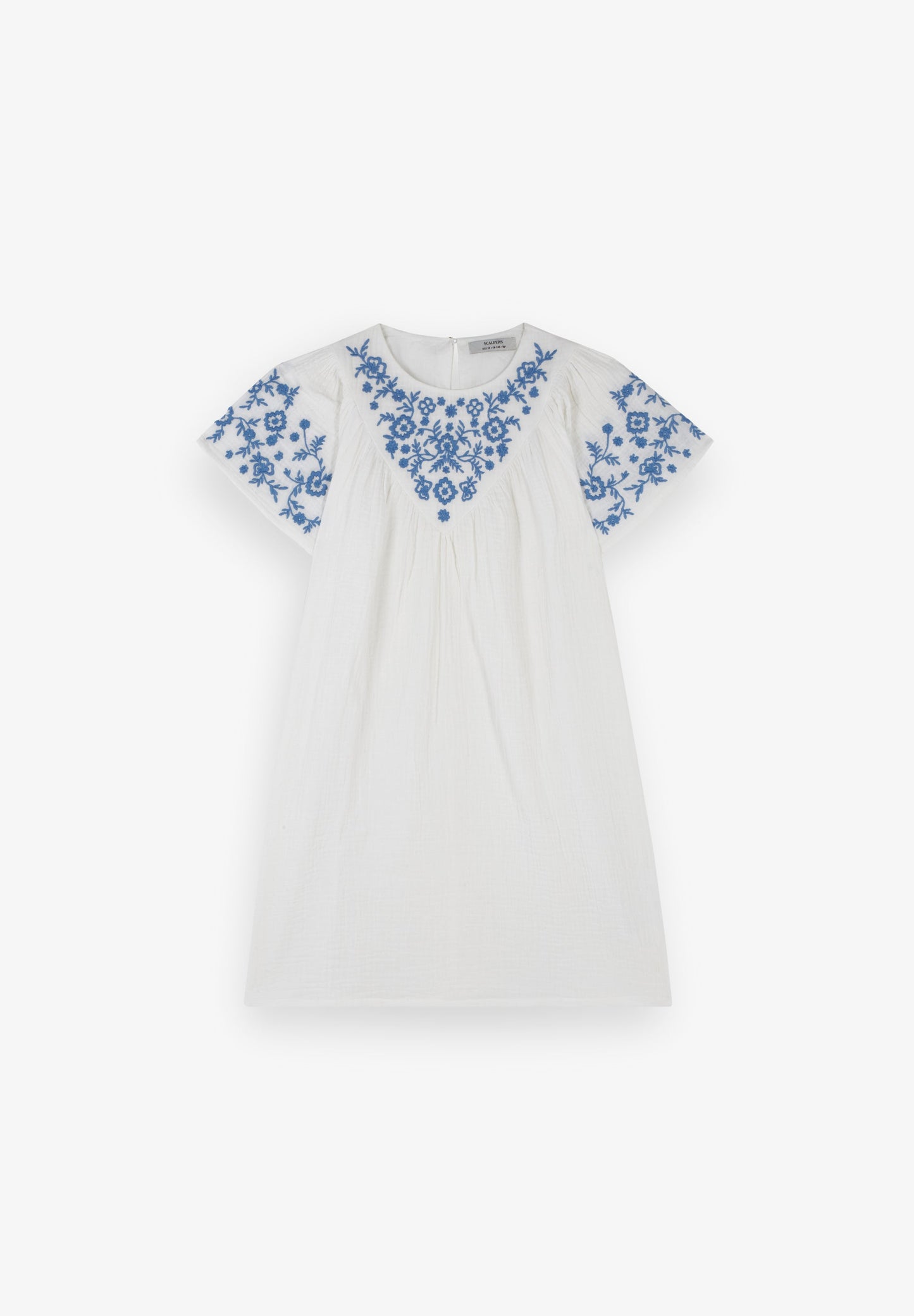 DRESS WITH EMBROIDERED NECK