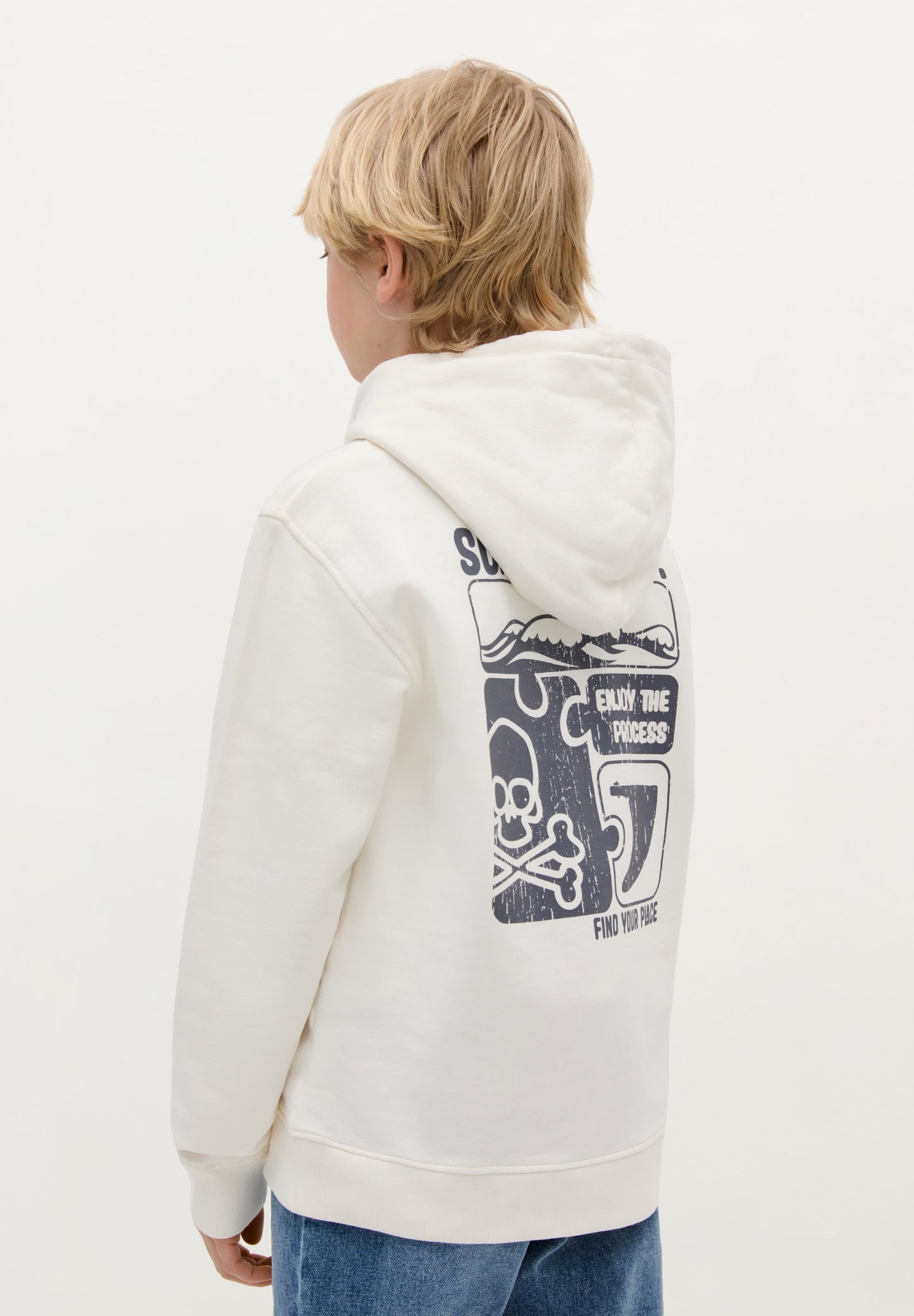 FADED BACK PRINT HOODIE