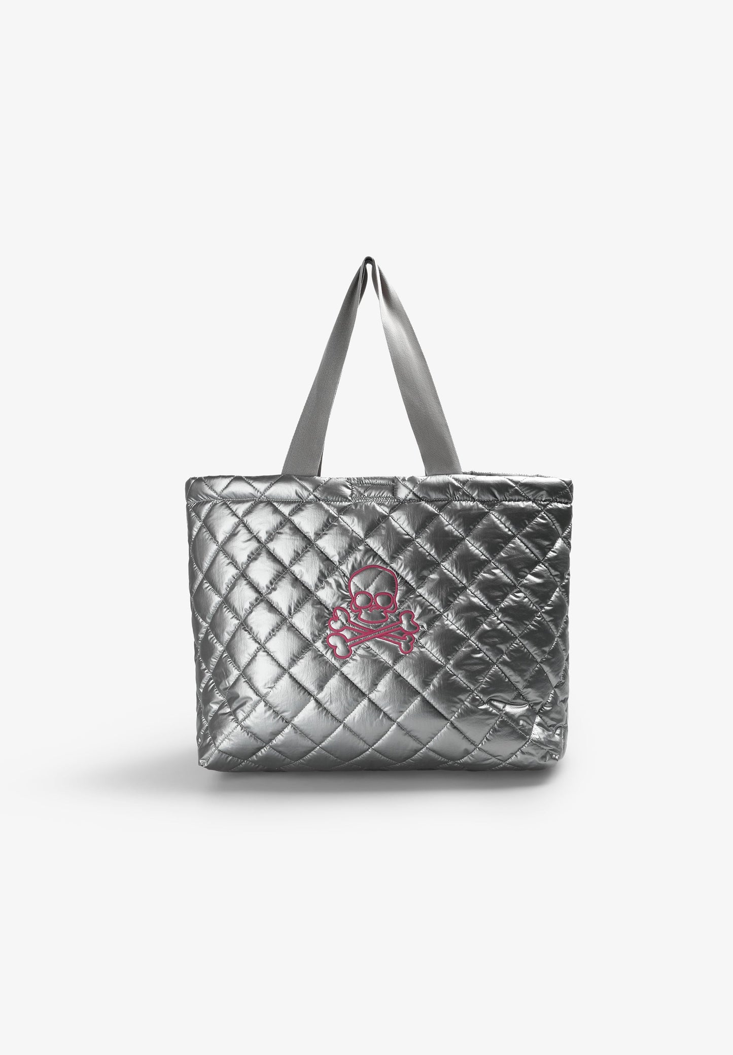 QUILTED METALLIC TOTE BAG