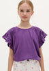 RUFFLE SLEEVE T-SHIRT