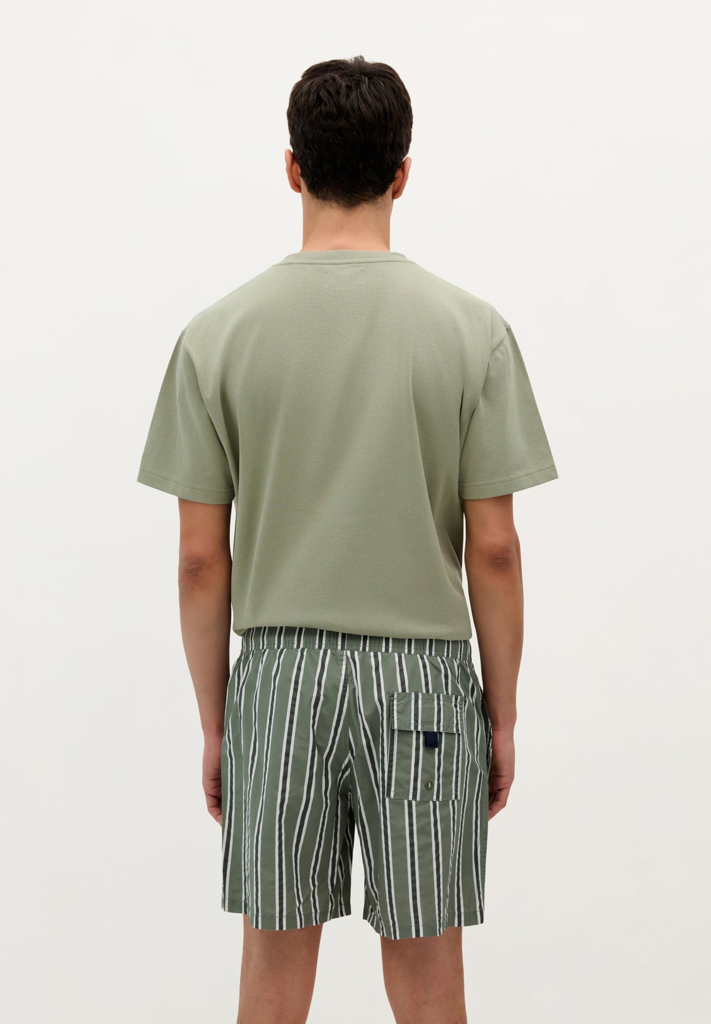 TWO-TONE STRIPE SWIMMING TRUNKS