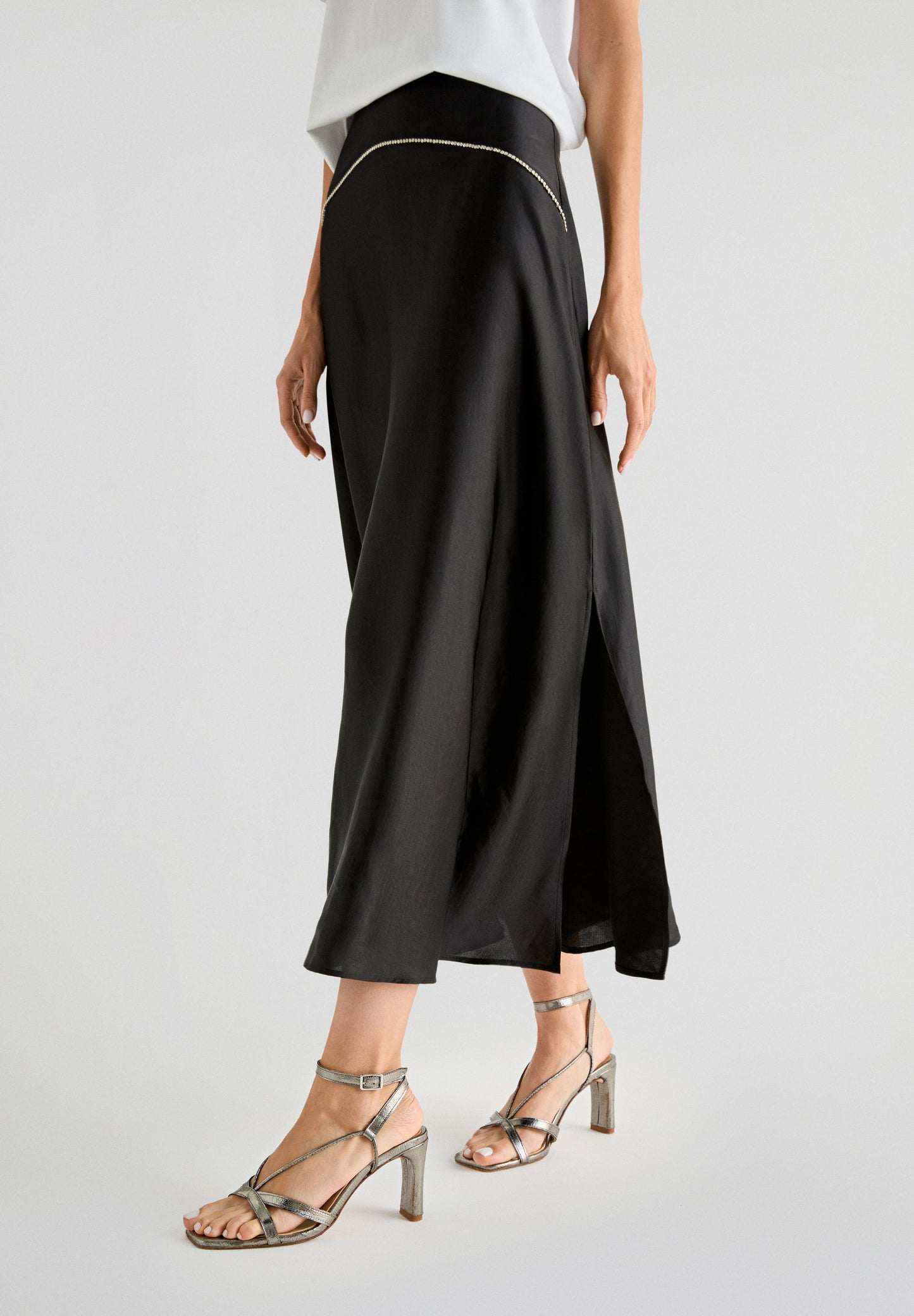 LOVE STORIES X SCALPERS SATIN SKIRT WITH CRYSTAL DETAILS