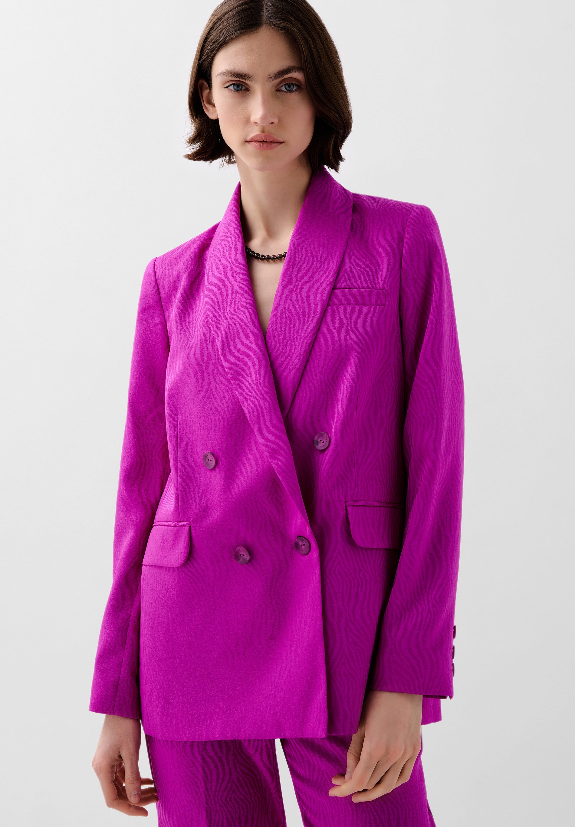 SATIN JACQUARD BLAZER