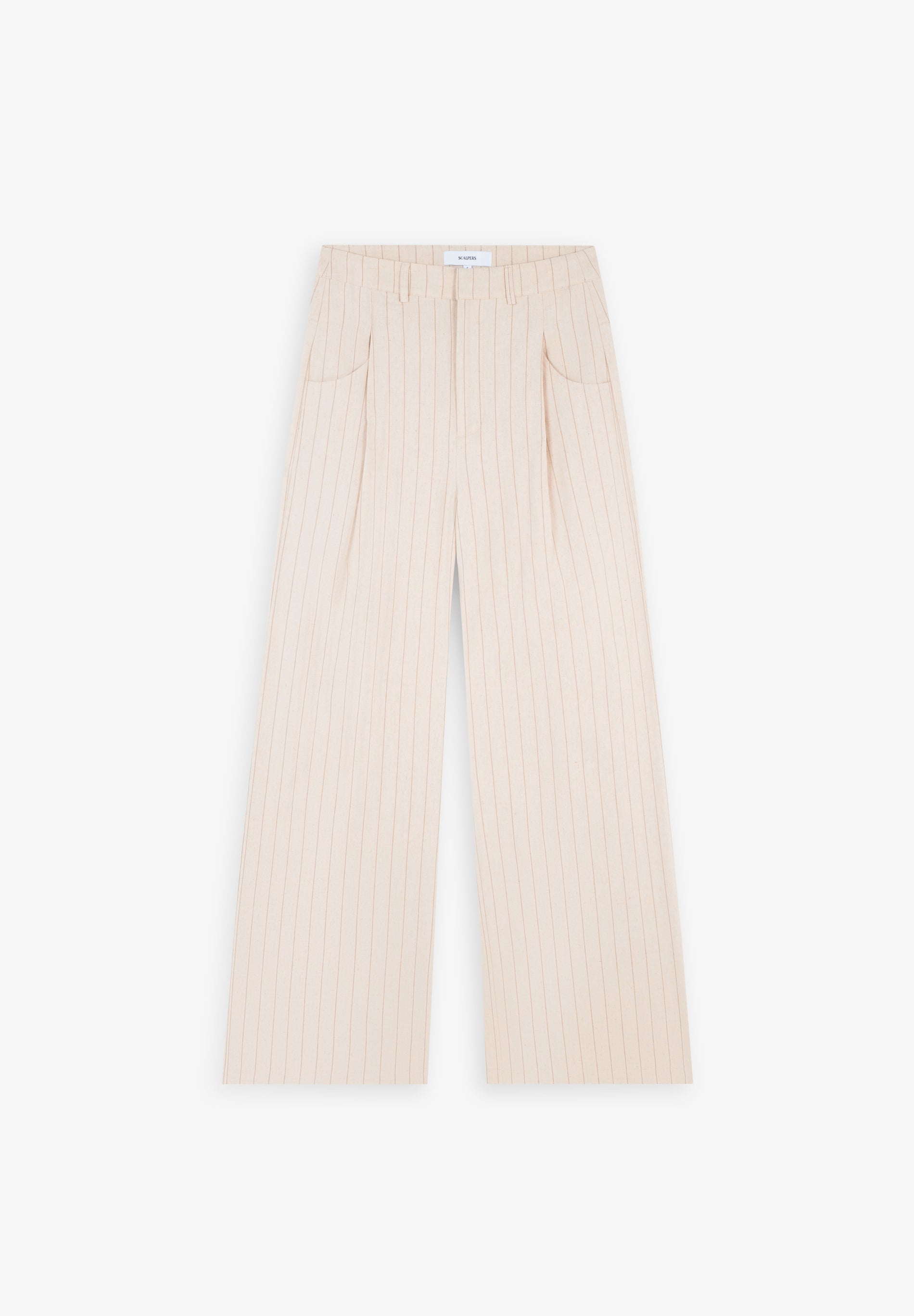 STRIPED TROUSERS WITH DARTS AND POCKETS