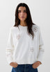 SWEATSHIRT WITH SHOULDER PADS AND CROCHET DETAILS