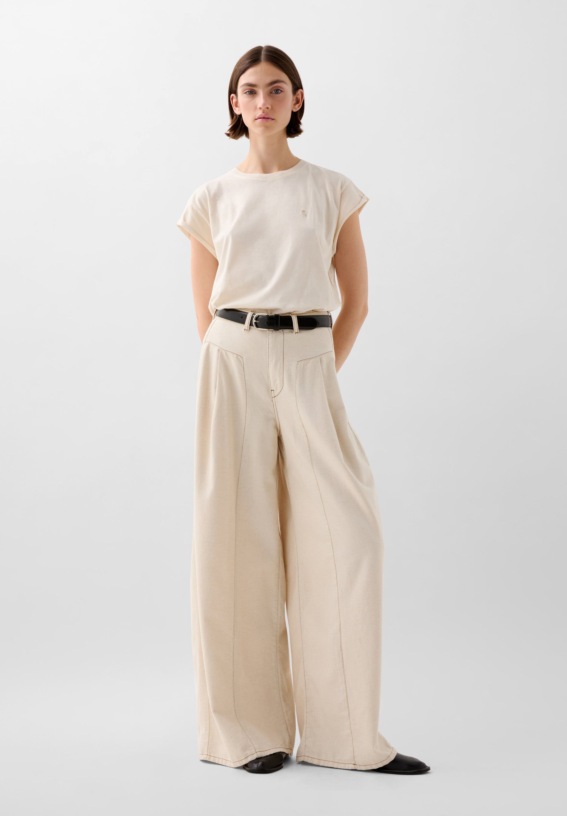 SCCULOTTE PLEAT DENIM PANT