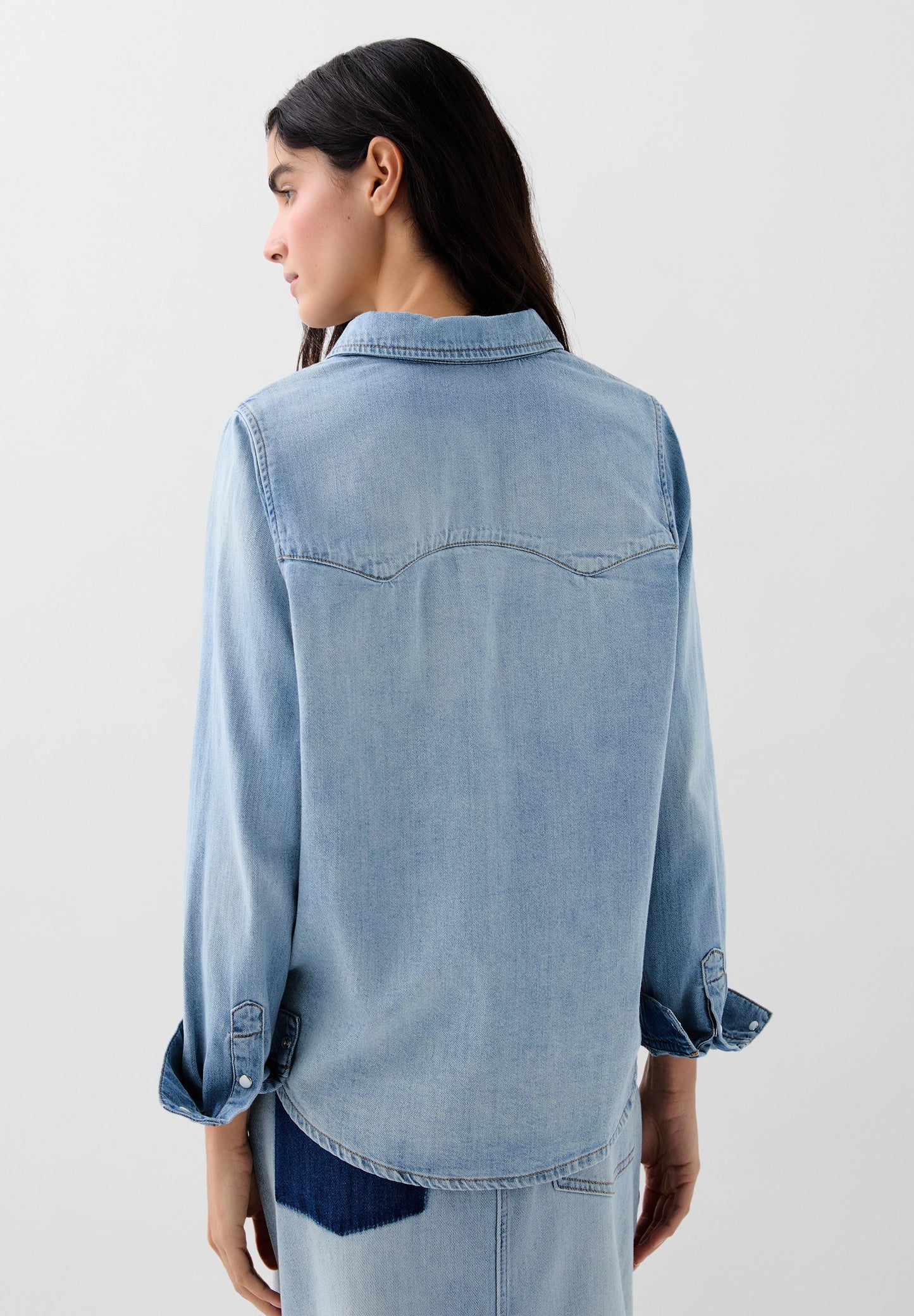 DENIM SHIRT WITH CONTRAST POCKET