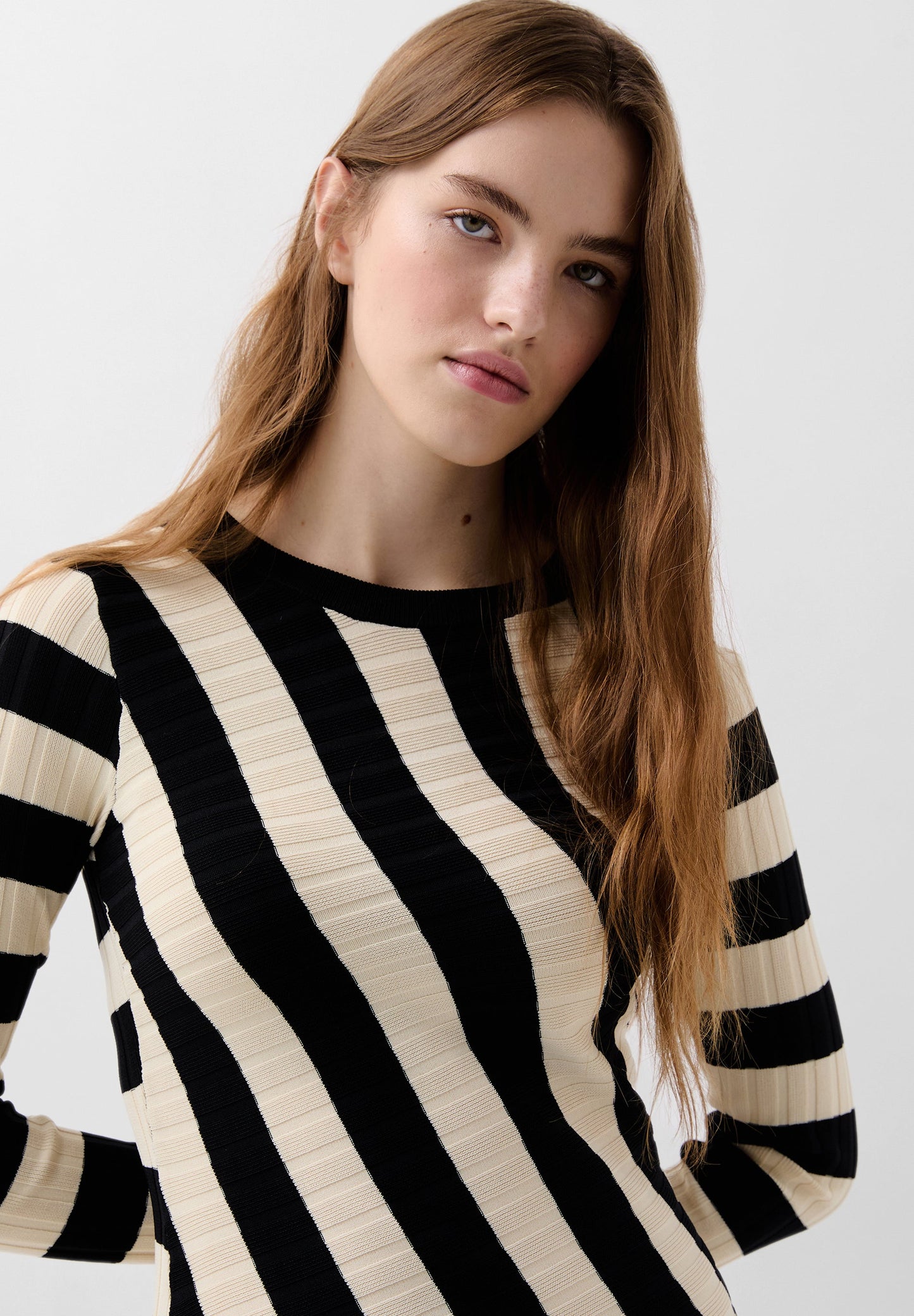 STRIPES LS KNIT DRESS