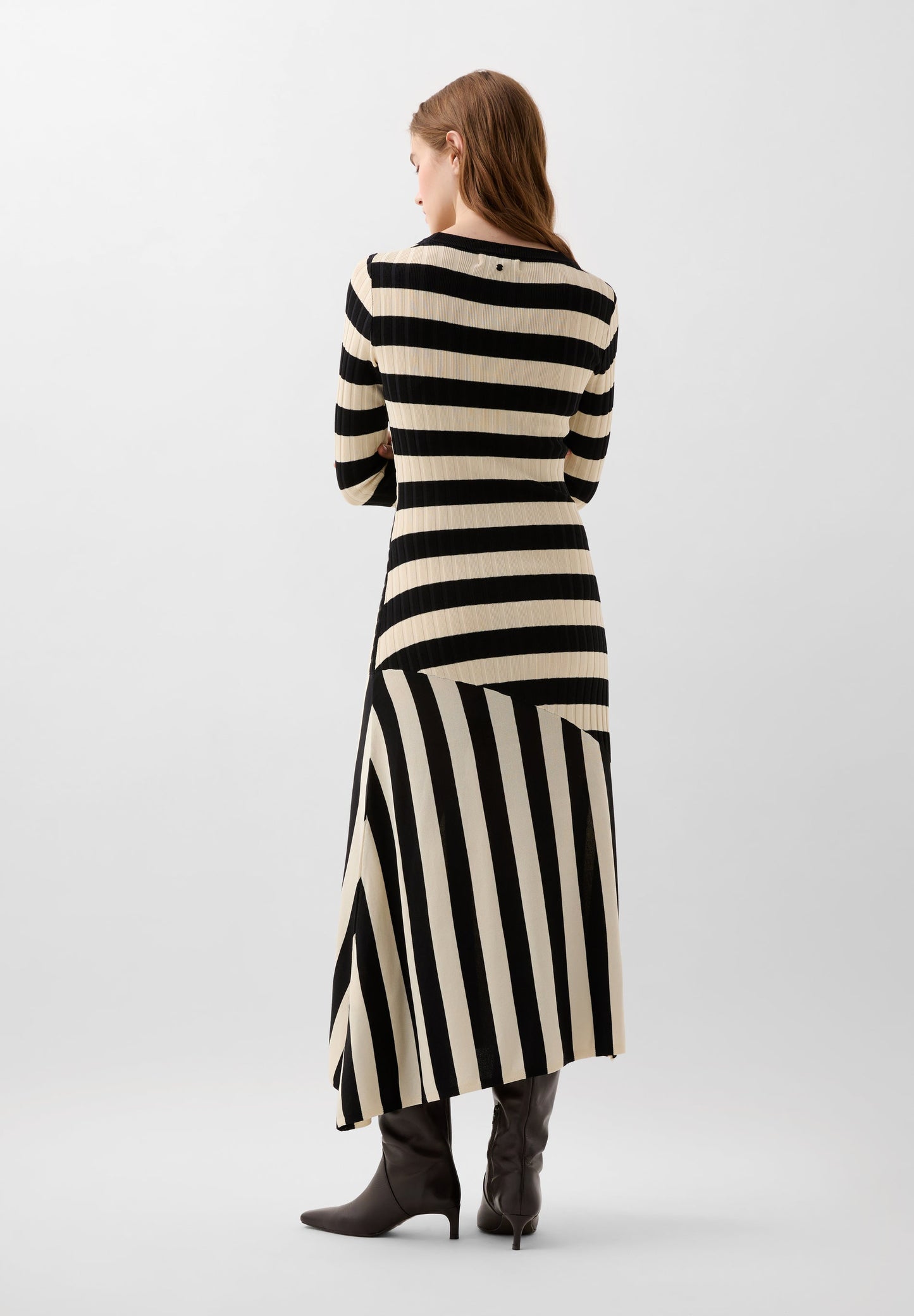 STRIPES LS KNIT DRESS