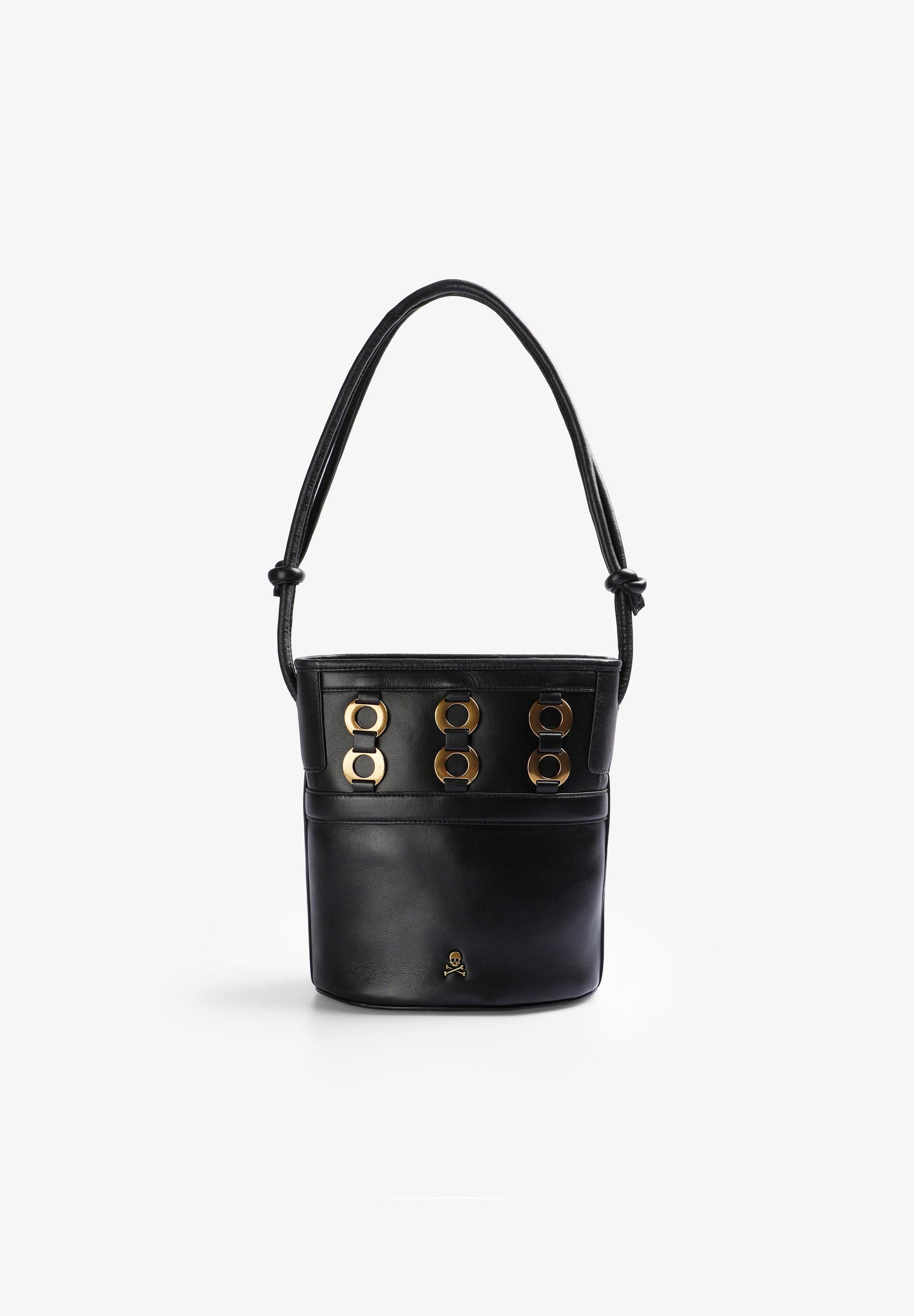 STUDDED LEATHER BUCKET BAG