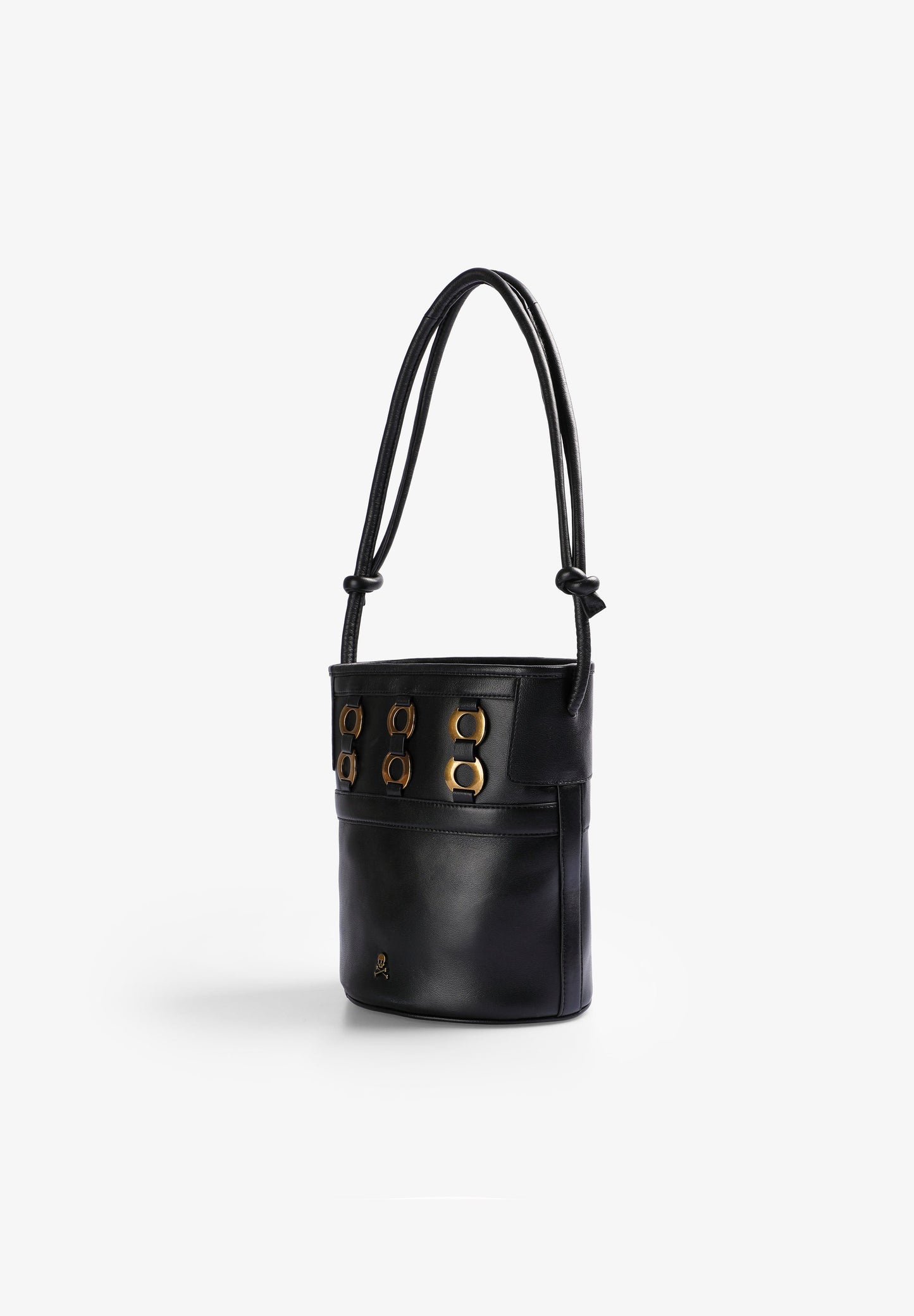 STUDDED LEATHER BUCKET BAG