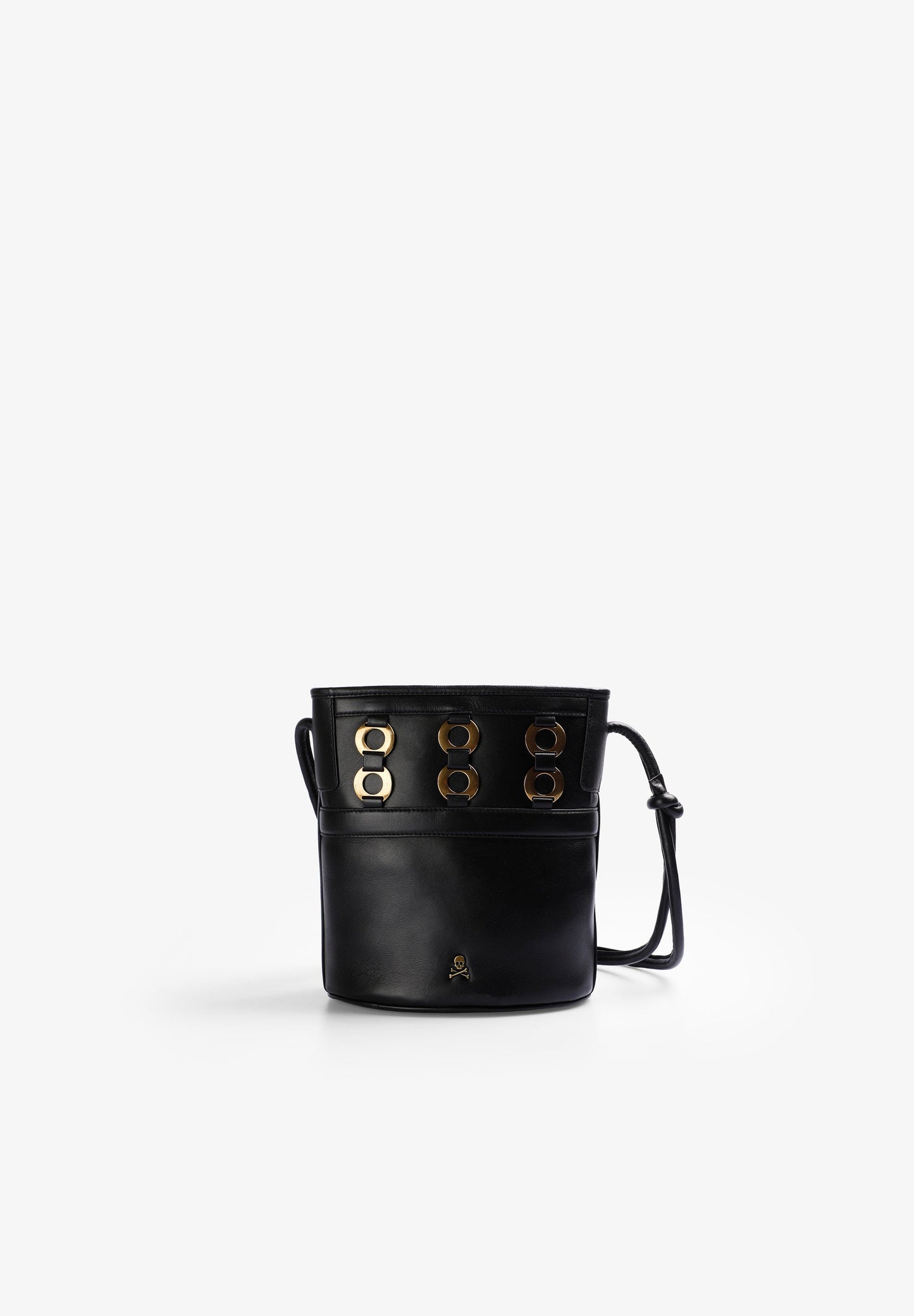 STUDDED LEATHER BUCKET BAG