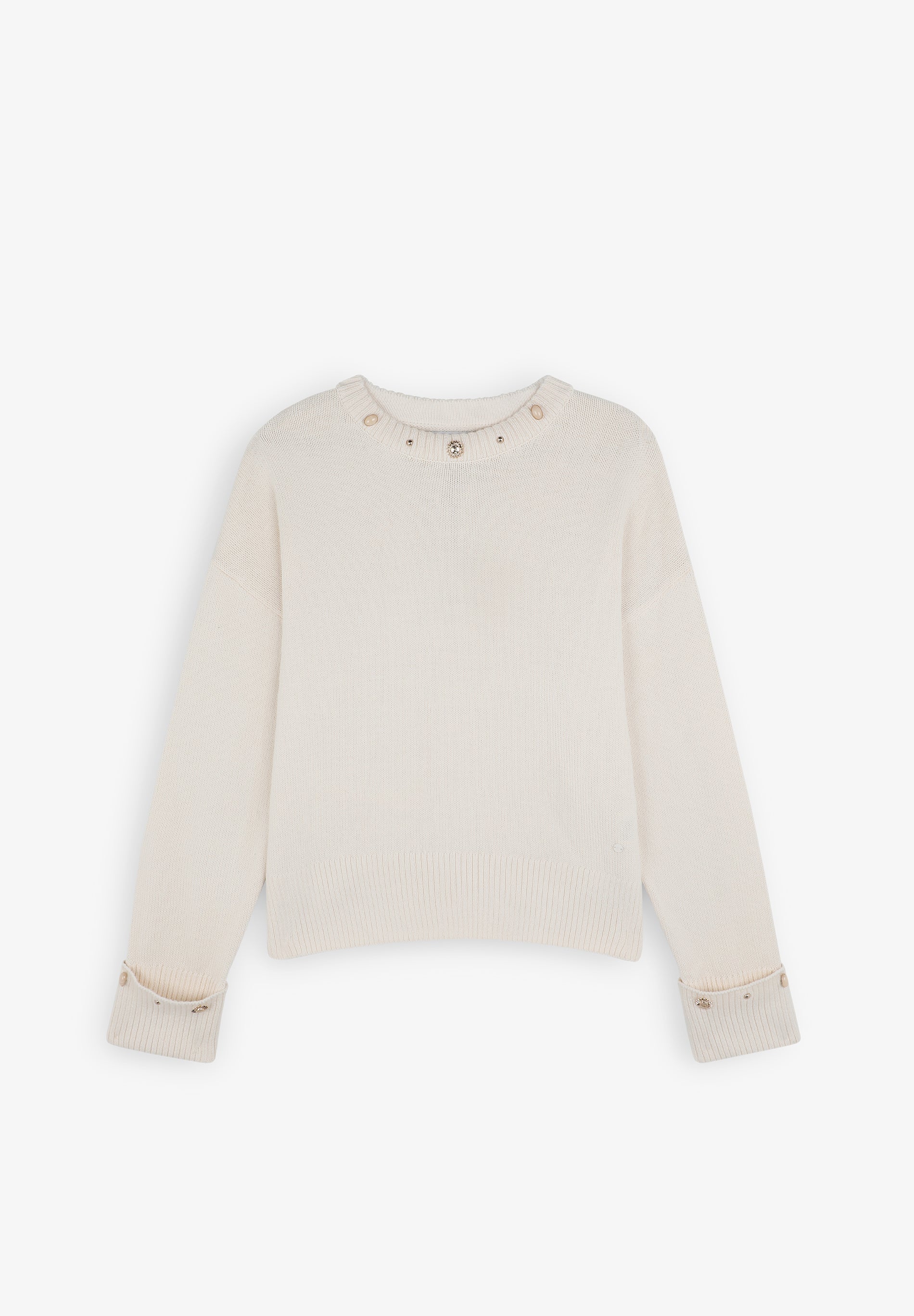 ROUND NECK SWEATER WITH STUDS