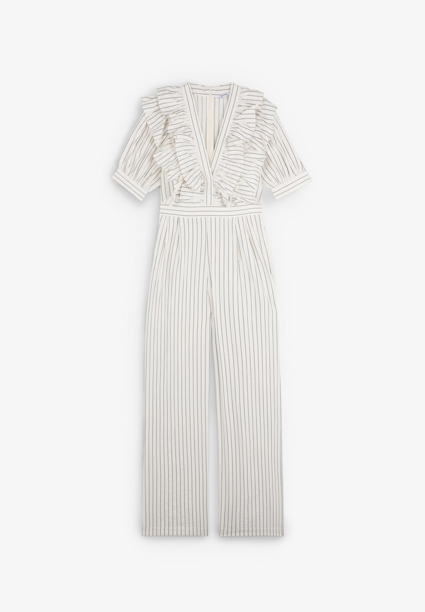 STRIPED JUMPSUIT WITH RUFFLES