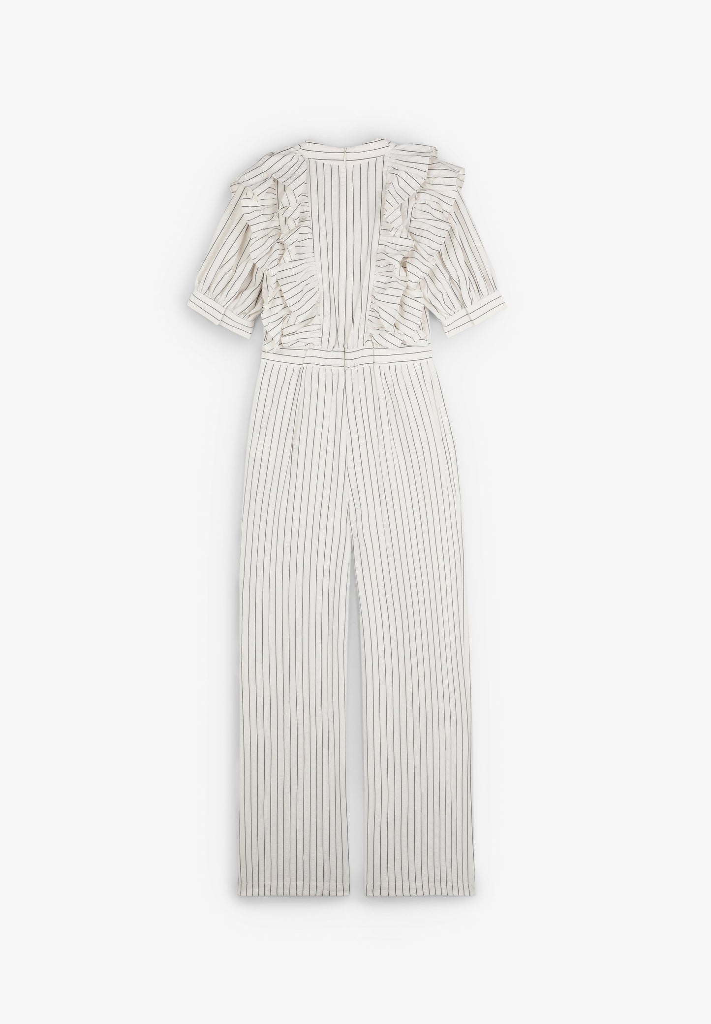 STRIPED JUMPSUIT WITH RUFFLES