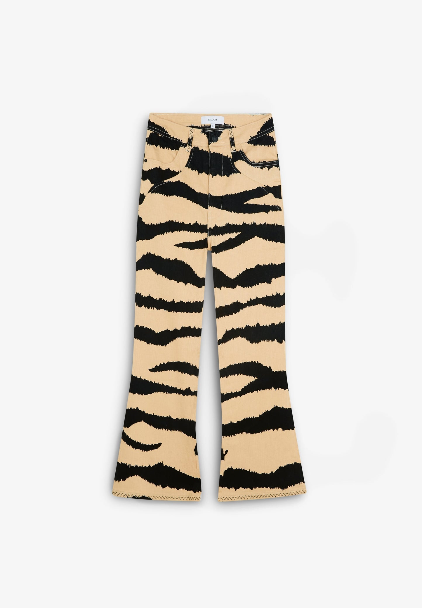 ANKLE FLARE ZEBRA PRINT JEANS